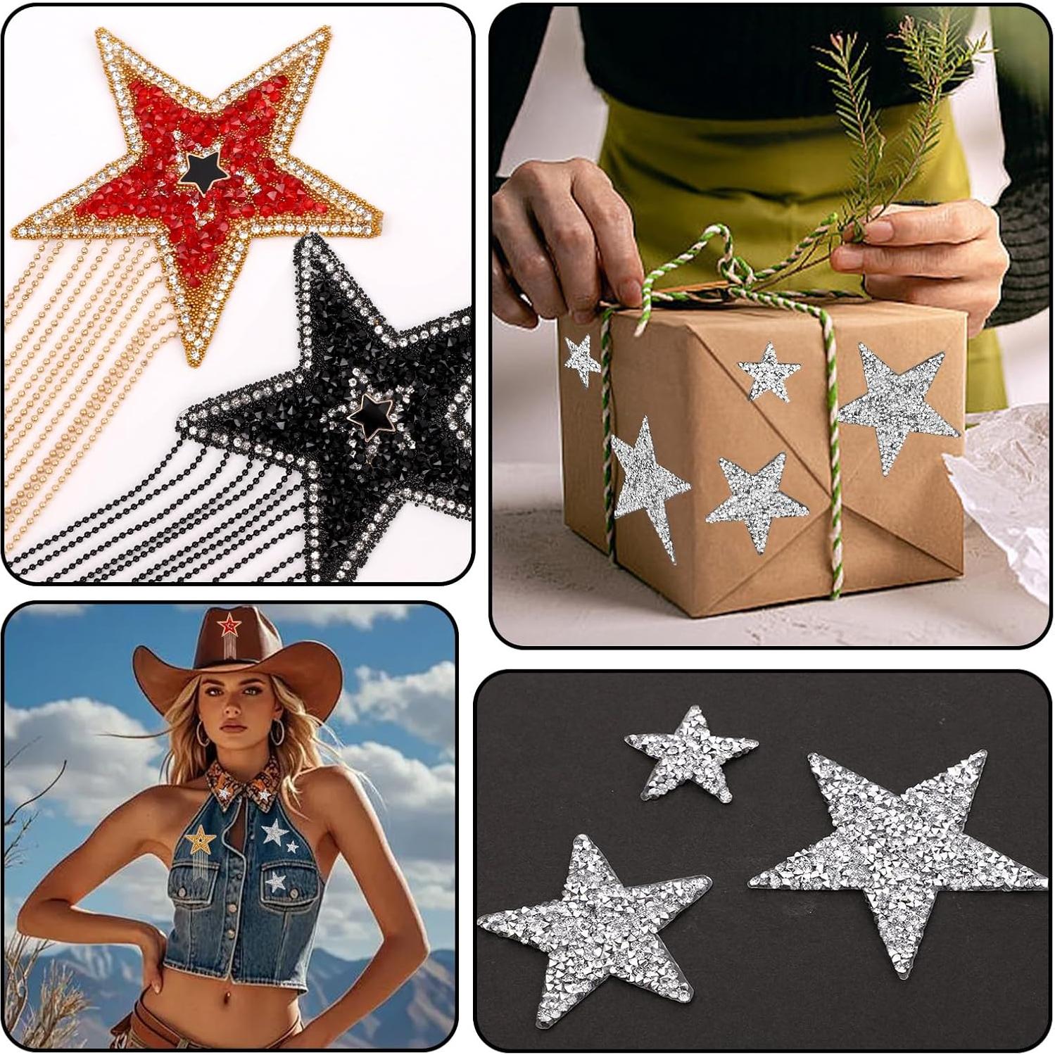 16 Parches de Estrella para Planchar DADERXY - Brillantes y Duraderos