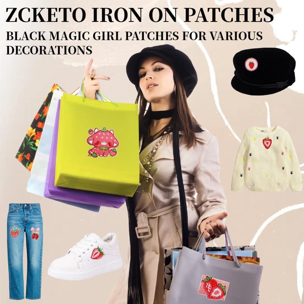 16 Parches Bordados de Fresa Zcketo para Planchar y Coser