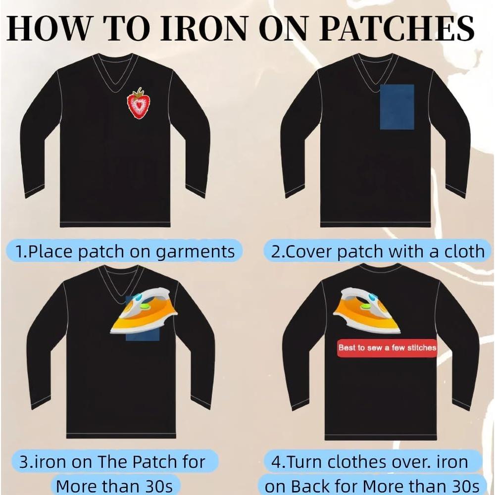 16 Parches Bordados de Fresa Zcketo para Planchar y Coser