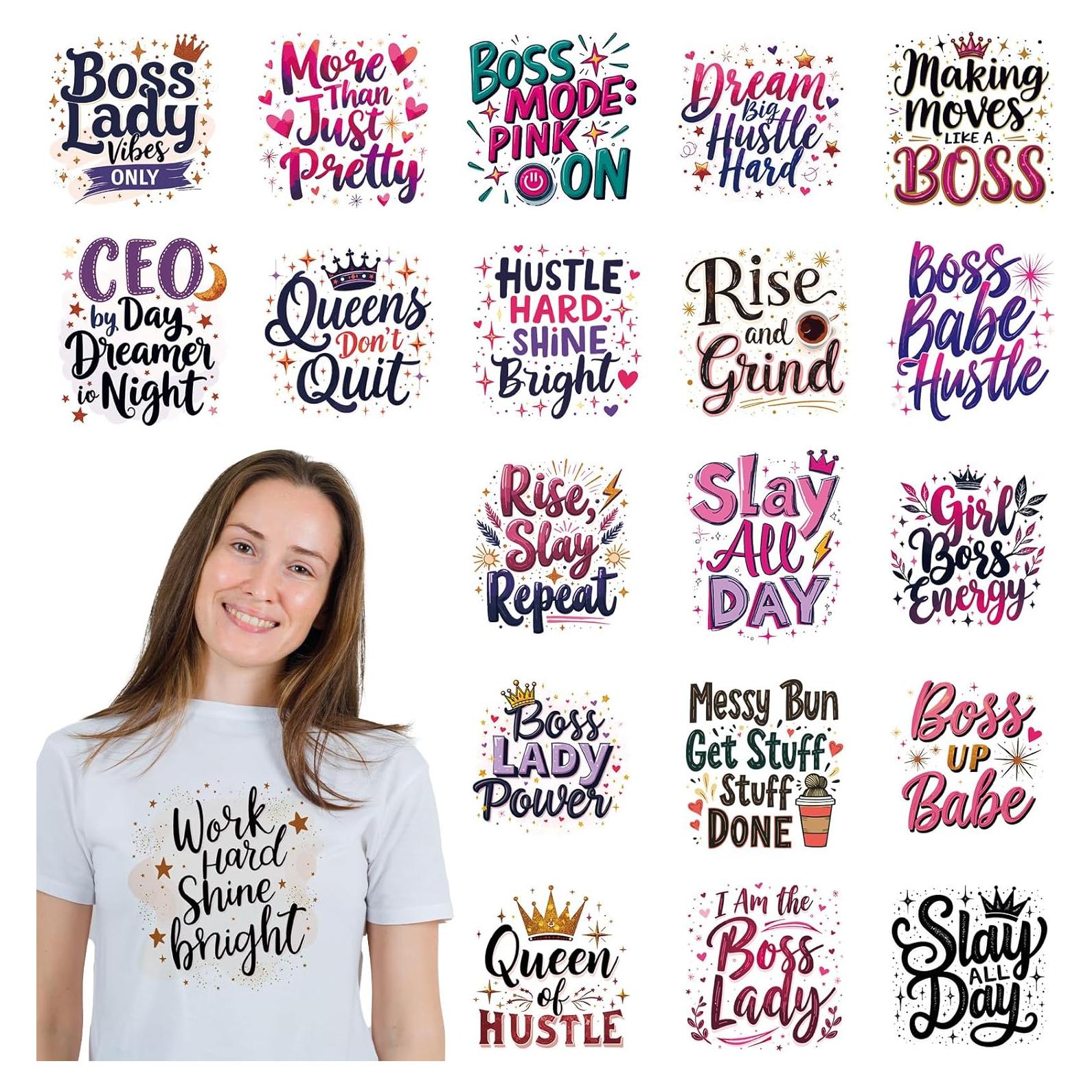 Parches de Planchar Dazoratix Jefa - 20 Hojas Vinilo 18.5 cm