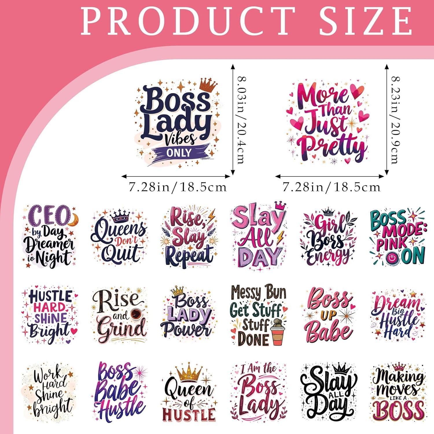 Parches de Planchar Dazoratix Jefa - 20 Hojas Vinilo 18.5 cm