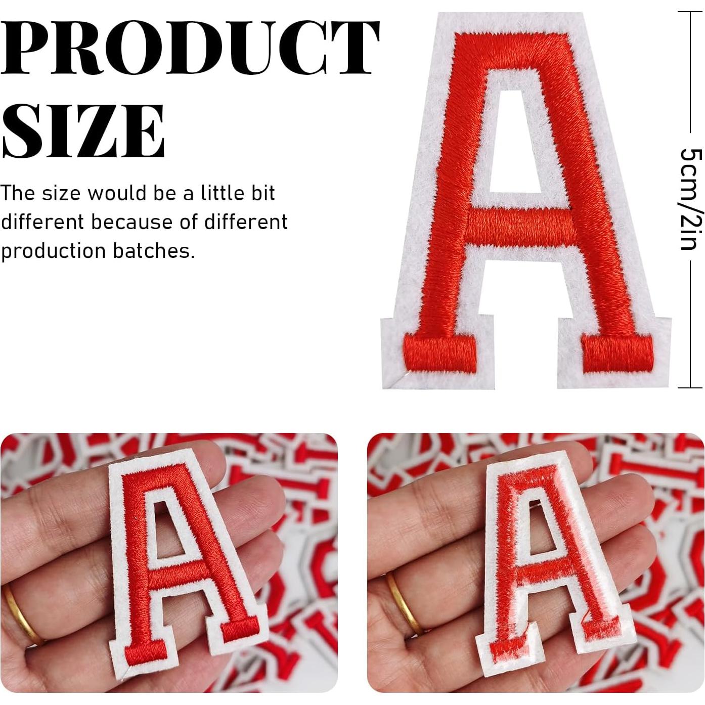 Parches Letras Planas CLINTT 52 Pcs Rojo Termofusible