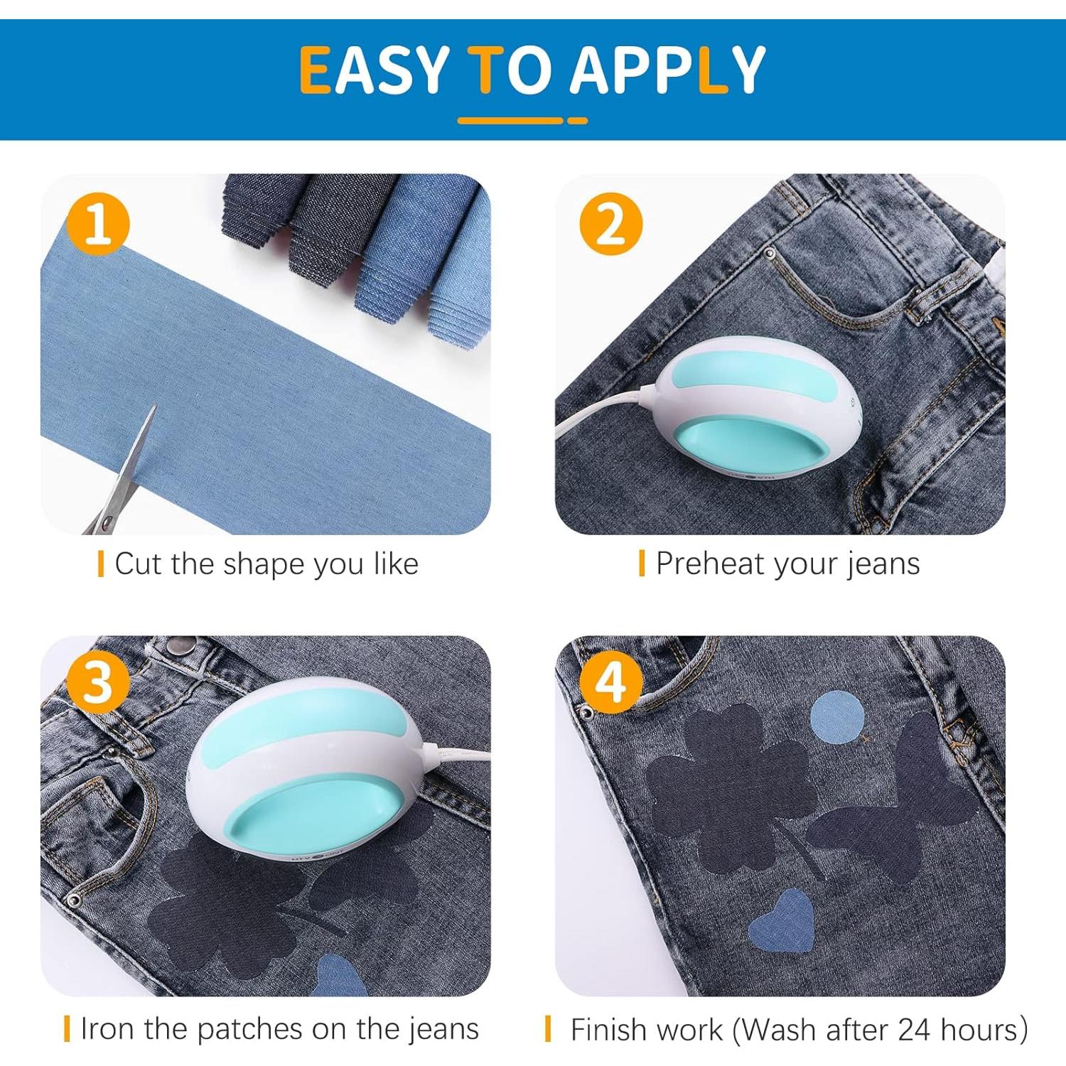 Parche Termoadhesivo HTVRONT 4 Rollos 10.16x50.8 cm Azul