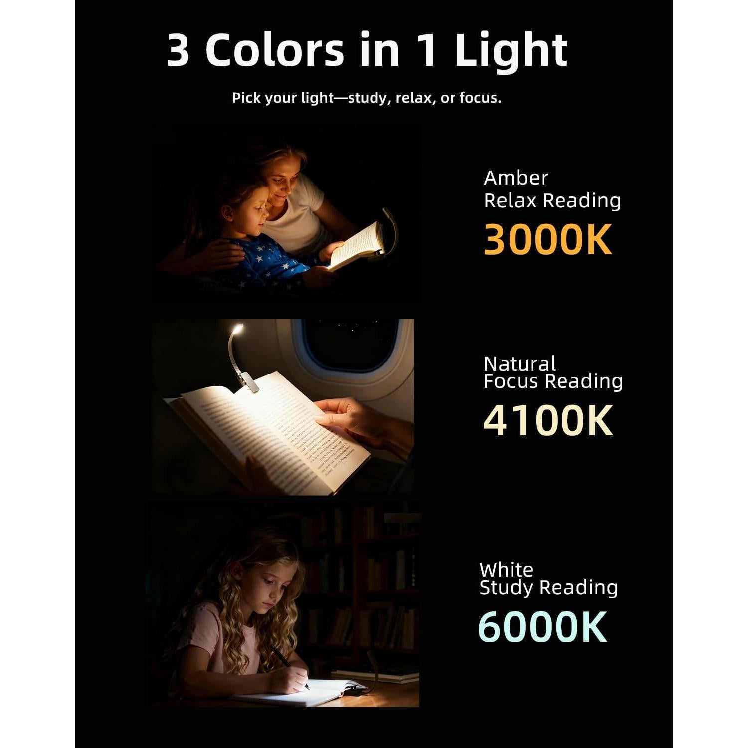 Luz de lectura LED Lucarini con atenuación y 3 colores