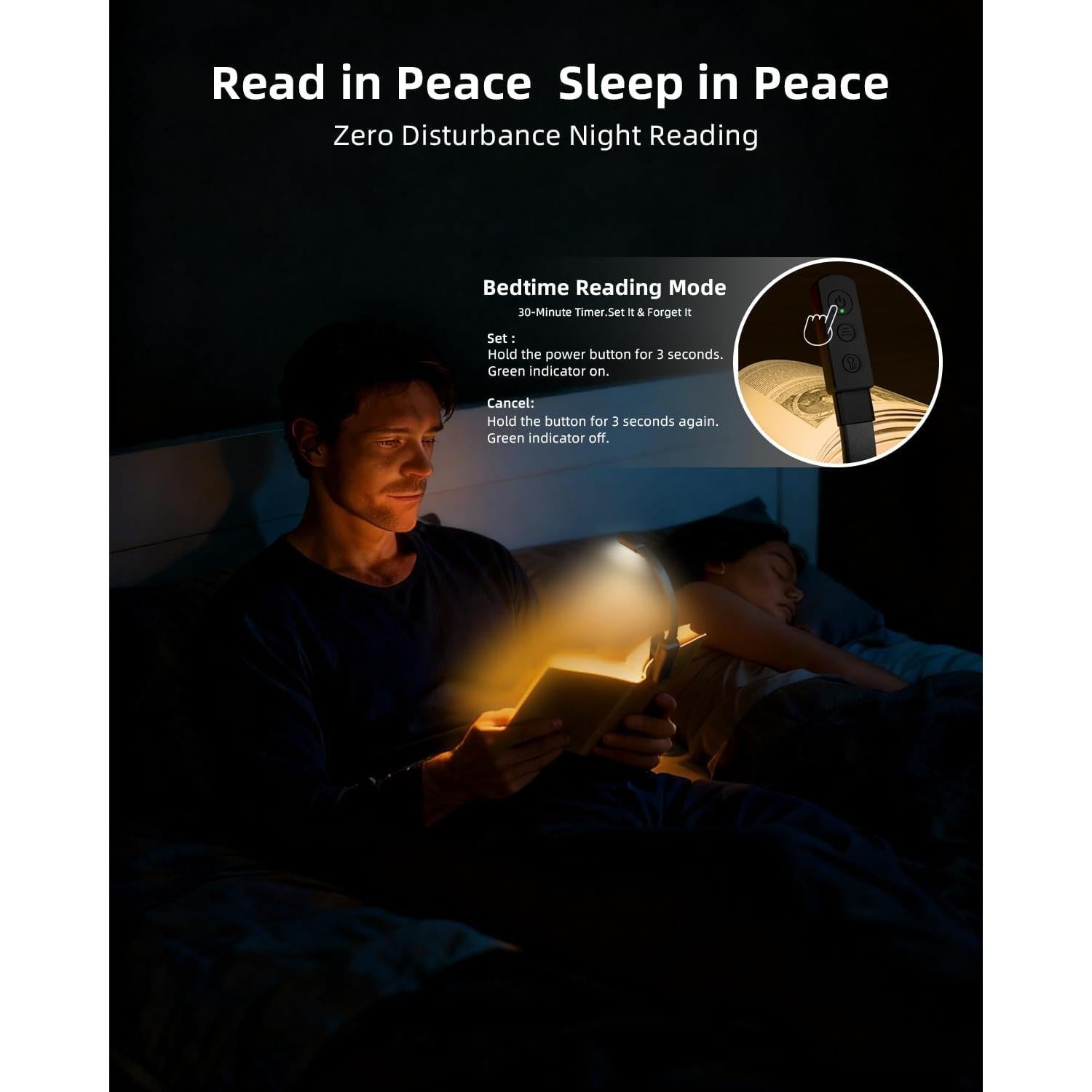 Luz de lectura LED Lucarini con atenuación y 3 colores