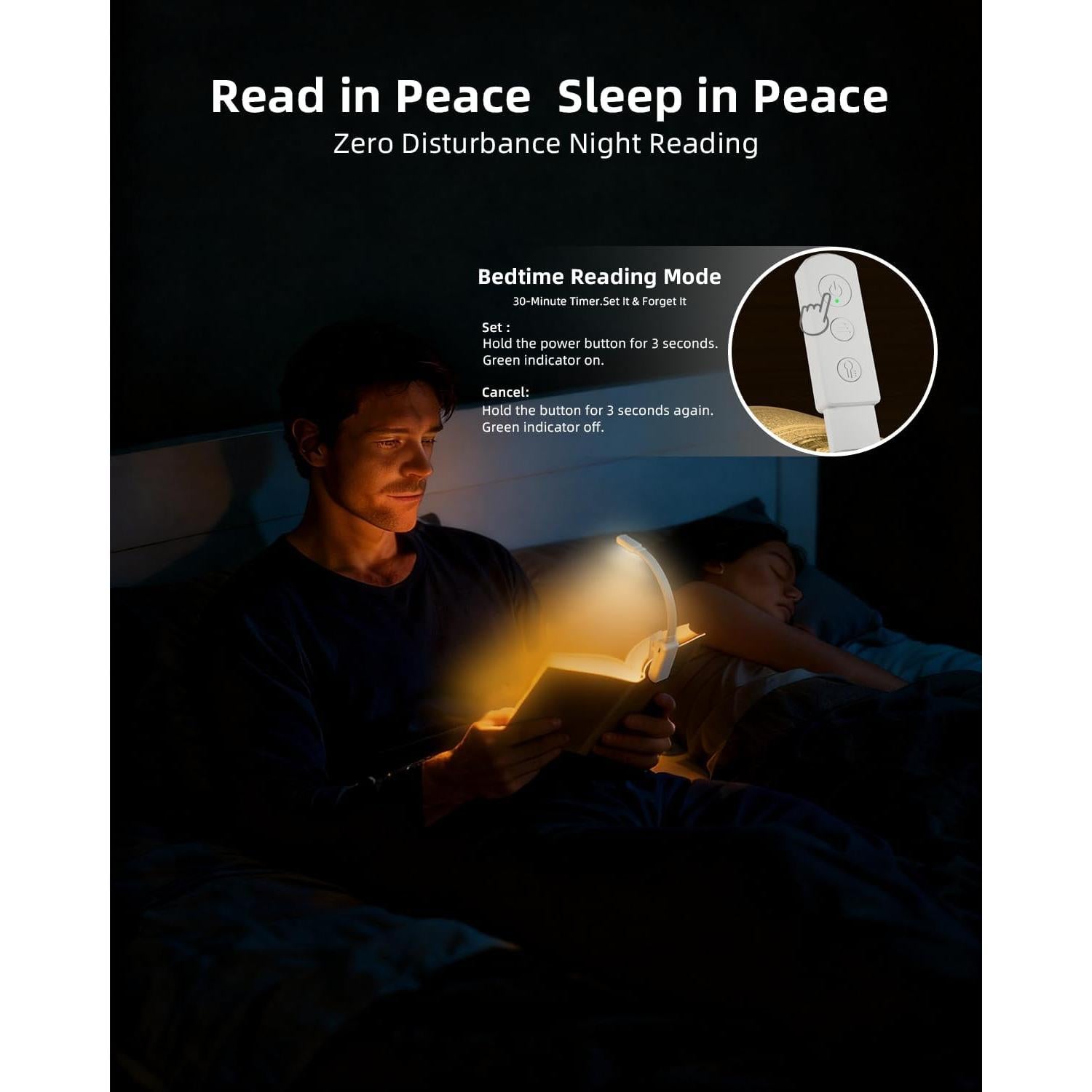 Luz de lectura LED Lucarini con atenuación y 3 colores