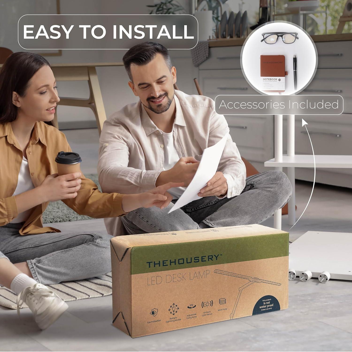 Lámpara de Escritorio LED The Housery, 94.9cm, Anti Fatiga Ocular