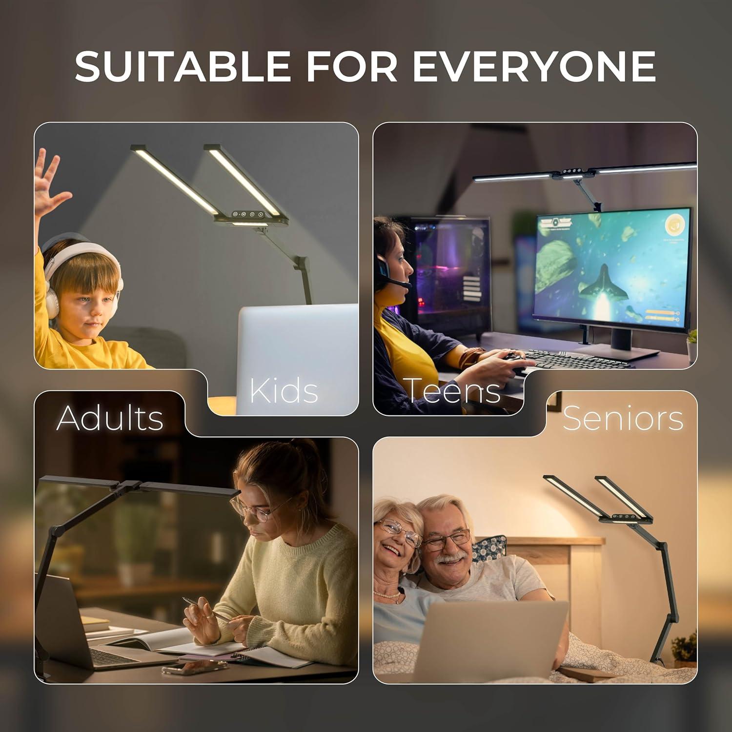 Lámpara de Escritorio LED The Housery, 94.9cm, Anti Fatiga Ocular