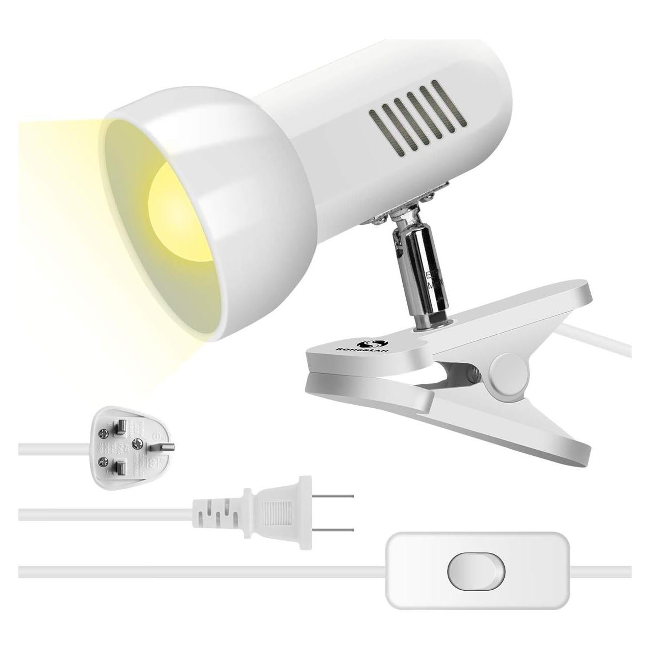 Lámpara de Clip LED Rong&LAN Blanca, 360° Ajustable, 30W