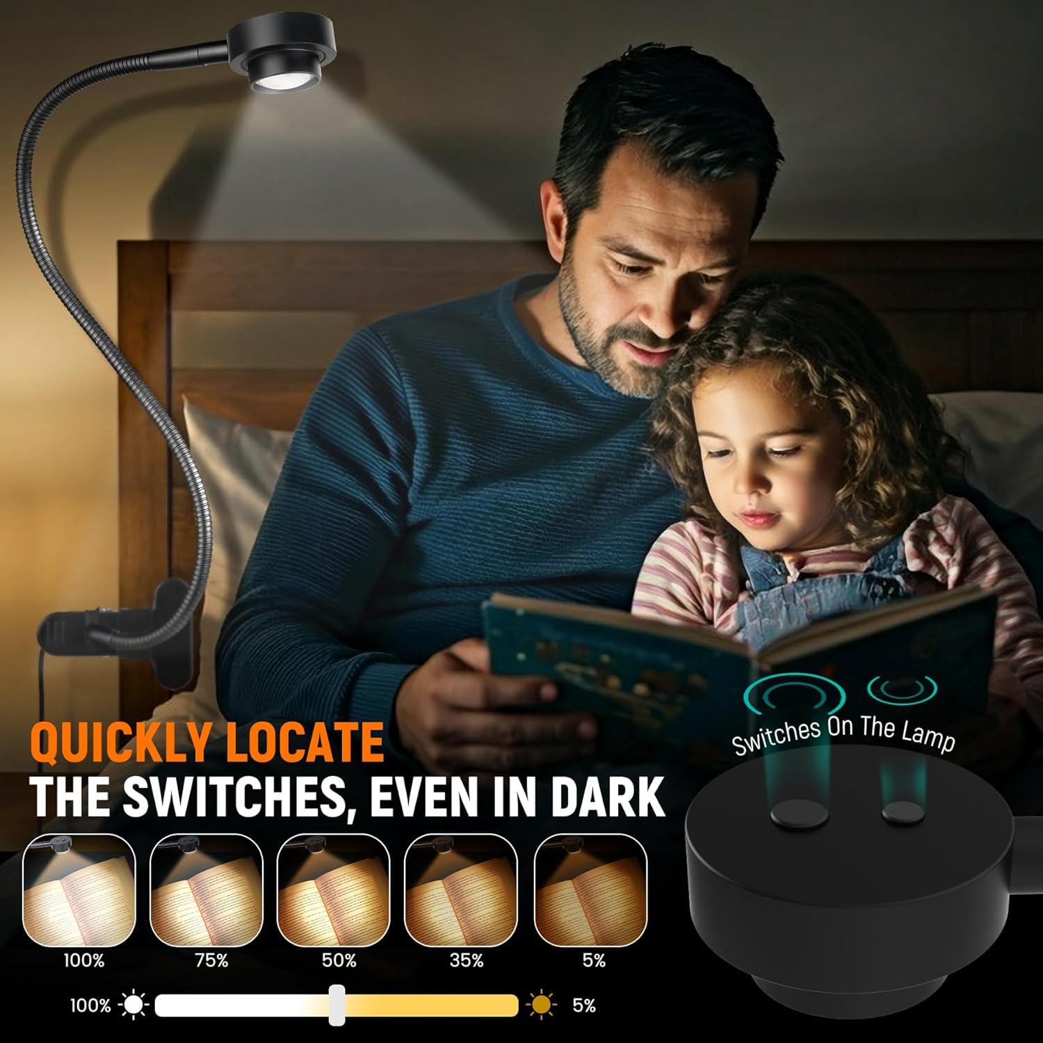 Luz de Lectura LED RVSPARK con Clip Flexible y 3 Modos