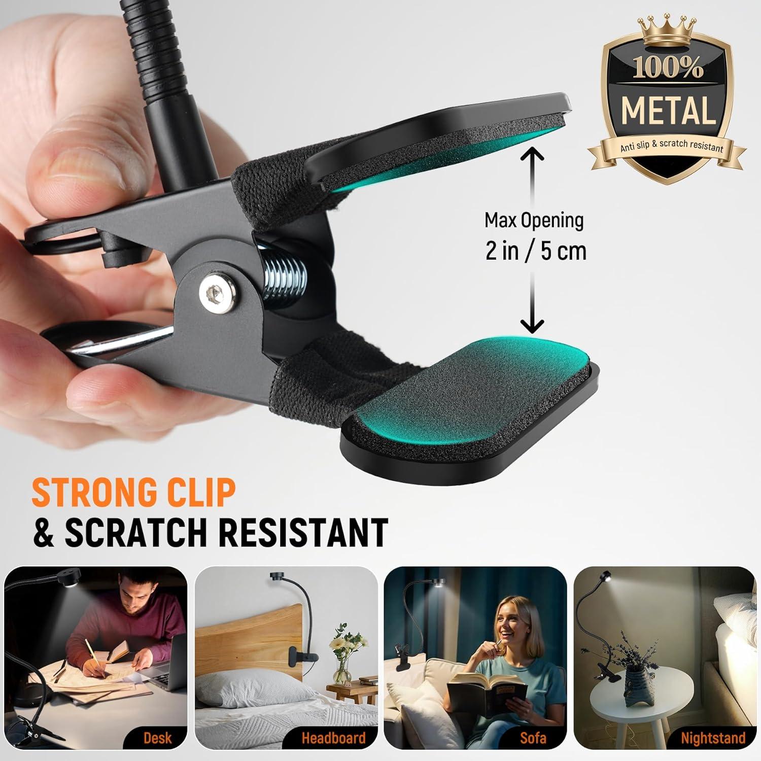 Luz de Lectura LED RVSPARK con Clip Flexible y 3 Modos