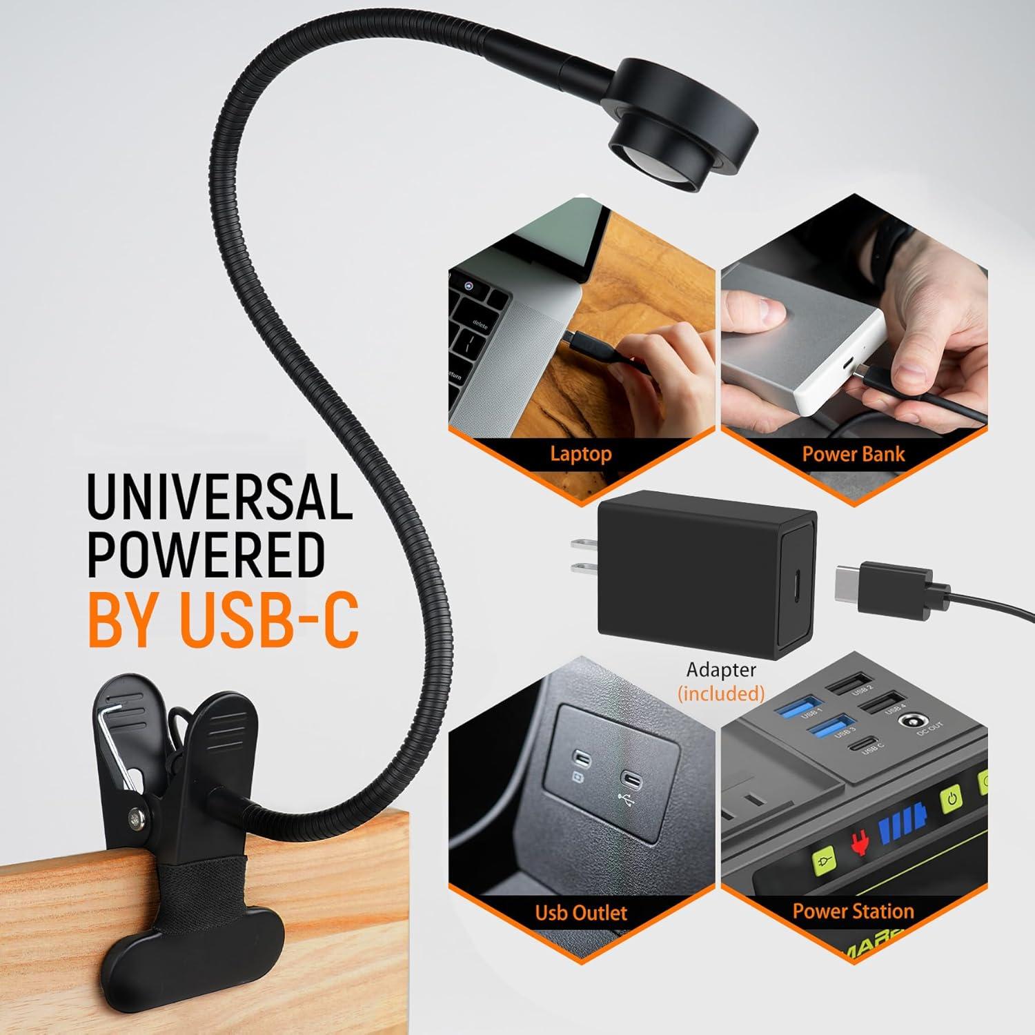 Luz de Lectura LED RVSPARK con Clip Flexible y 3 Modos