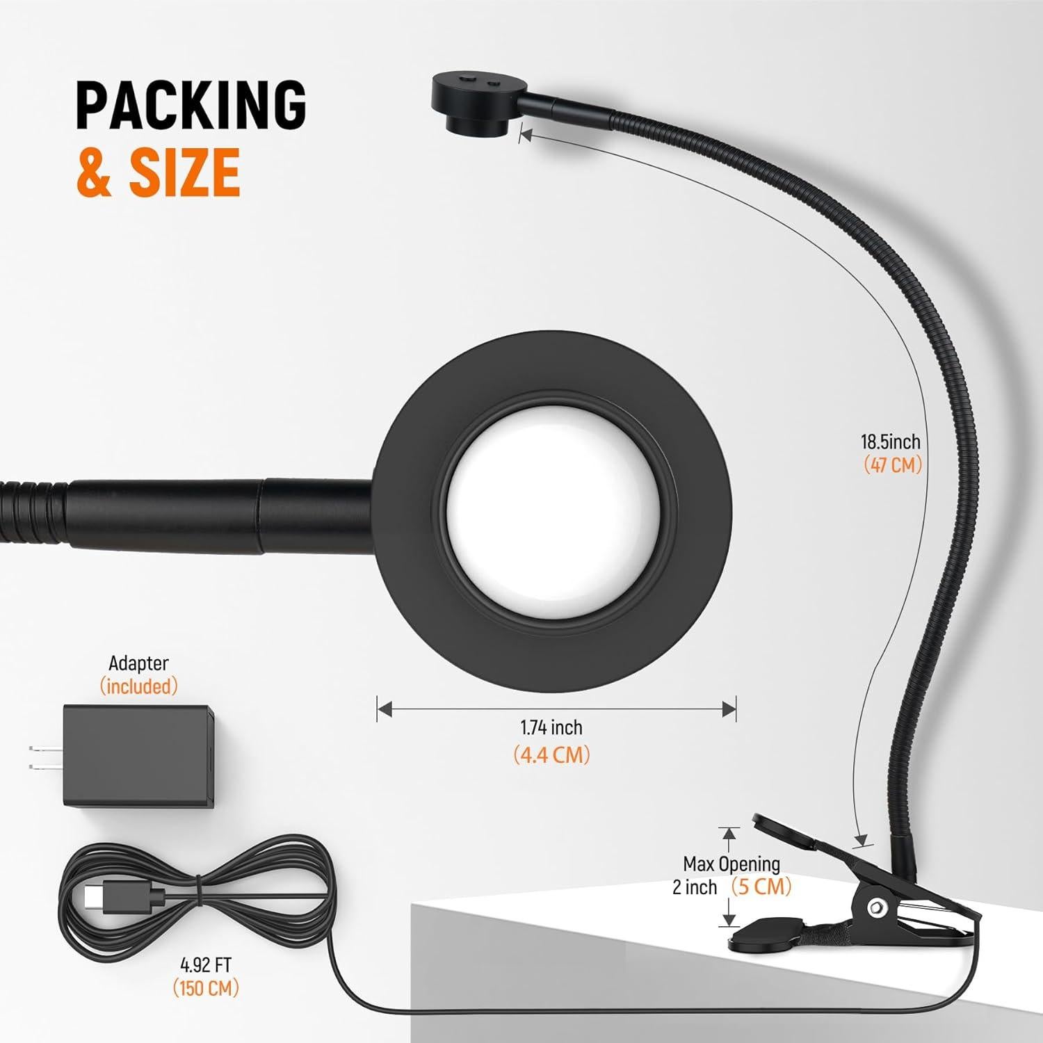 Luz de Lectura LED RVSPARK con Clip Flexible y 3 Modos