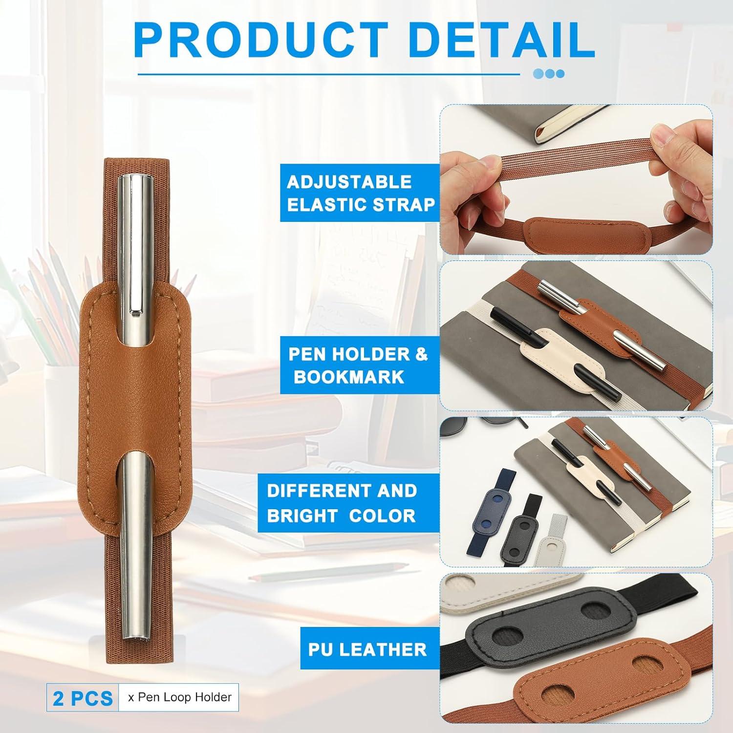 Soporte Ajustable para Lápiz PATIKIL - Cuero PU Marrón (2 Pcs)