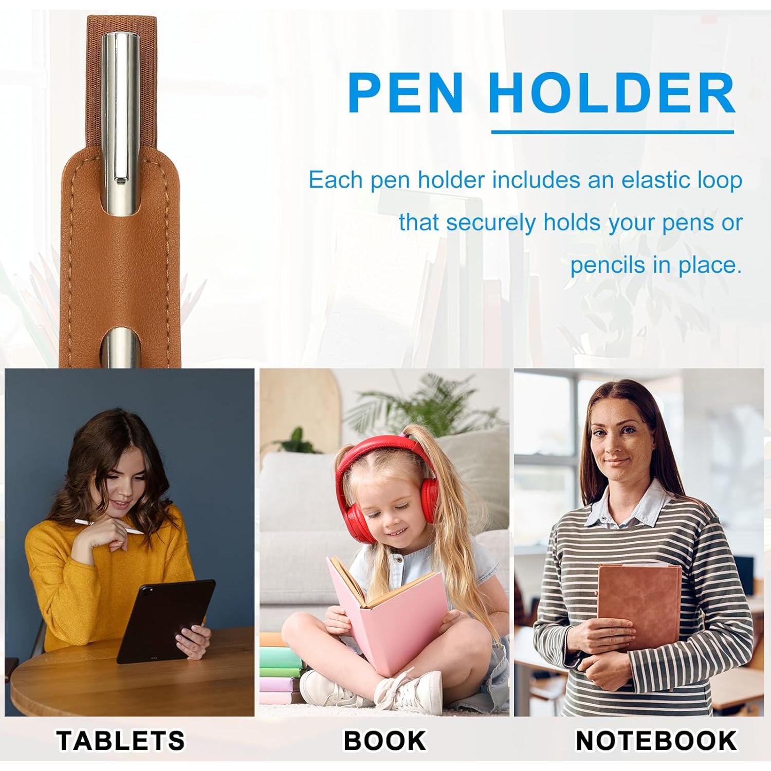 Soporte Ajustable para Lápiz PATIKIL - Cuero PU Marrón (2 Pcs)