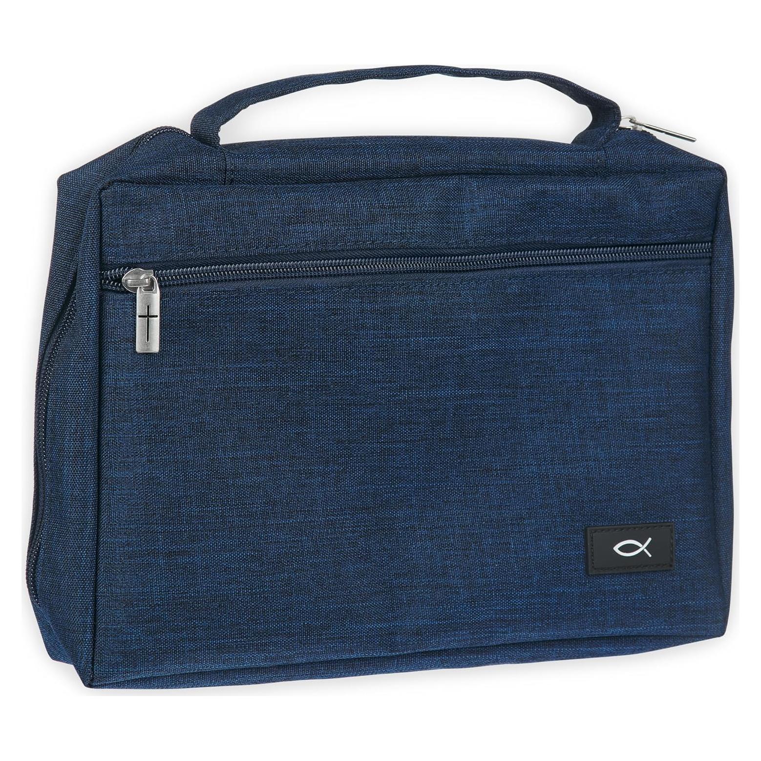 Funda de Biblia Pequeña Christian Art Gifts Azul Marino con Cremallera