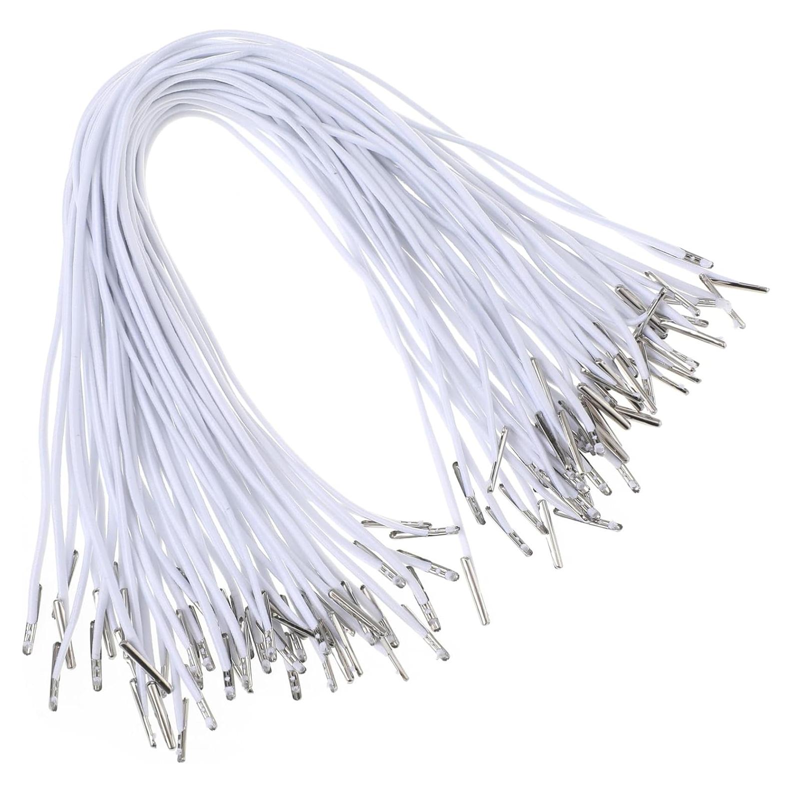 Cuerdas Elásticas Didiseaon 50PCS 28x0.1cm Blanco para DIY