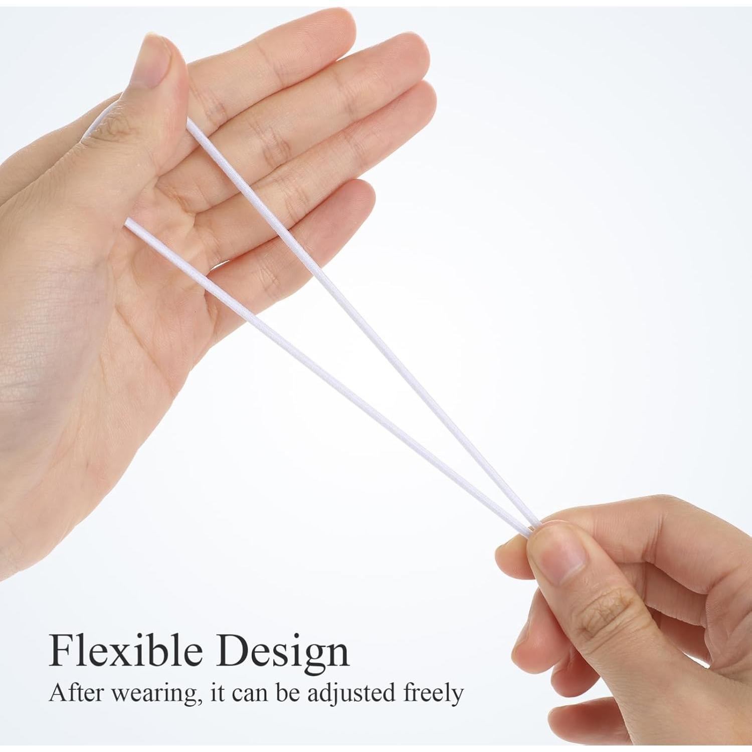 Cuerdas Elásticas Didiseaon 50PCS 28x0.1cm Blanco para DIY