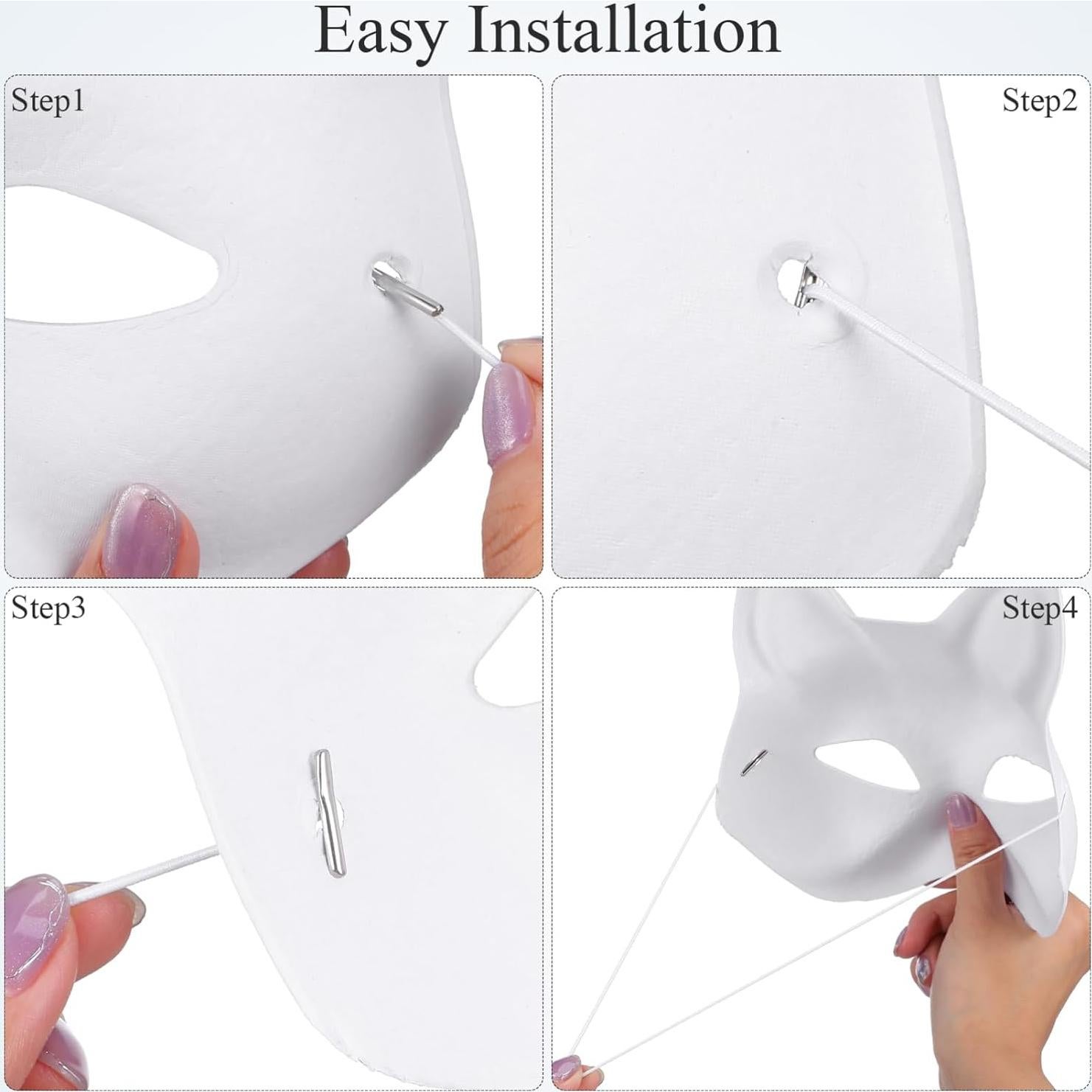 Cuerdas Elásticas Didiseaon 50PCS 28x0.1cm Blanco para DIY