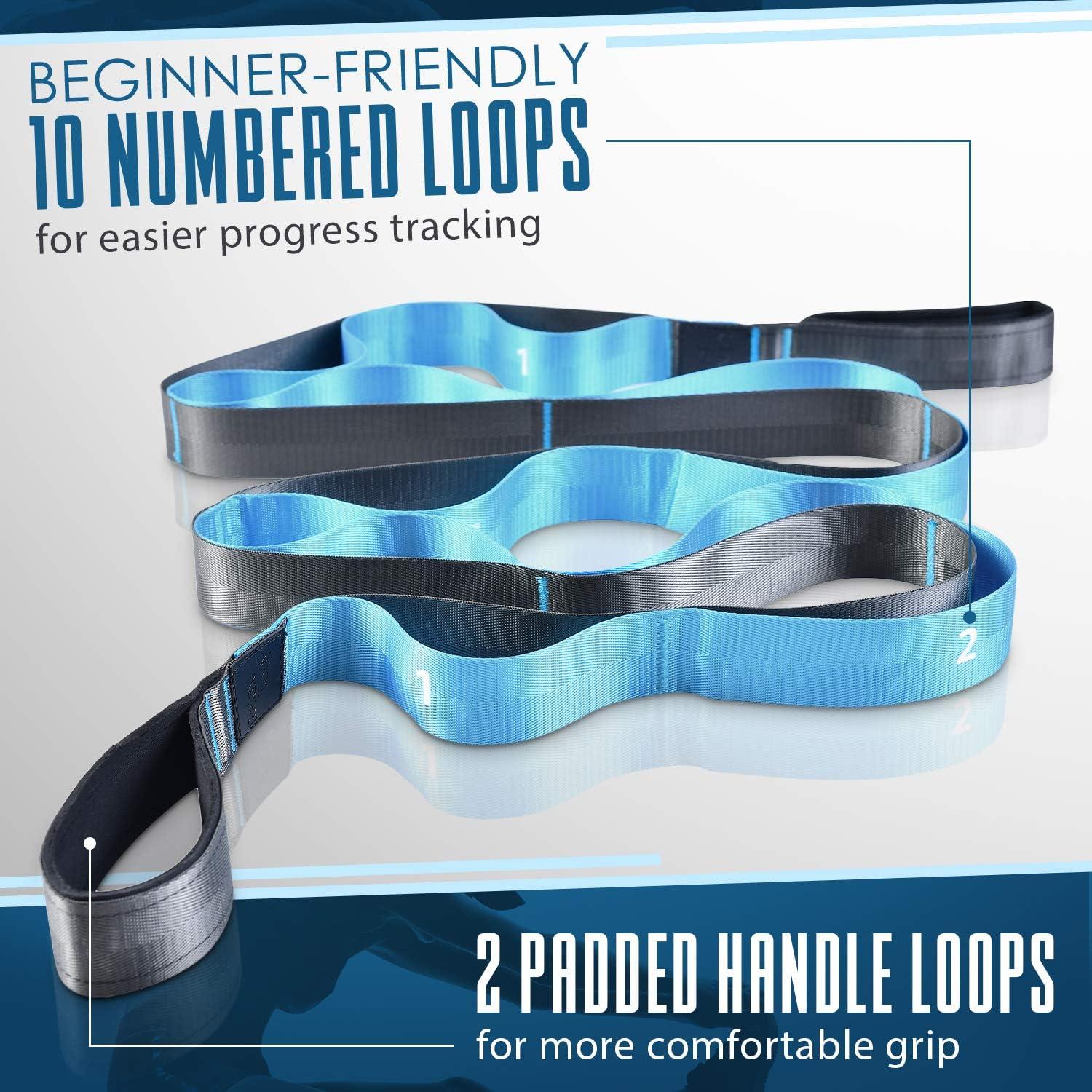 Correa de Estiramiento de Yoga Relax Tony 12 Asas Azul