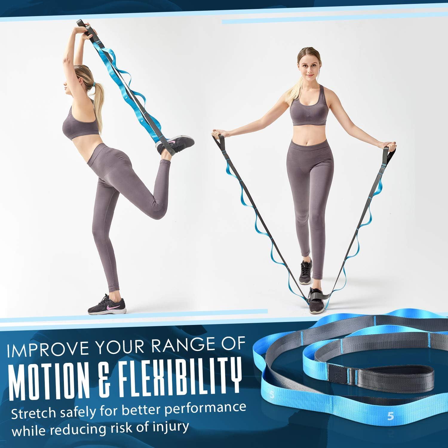 Correa de Estiramiento de Yoga Relax Tony 12 Asas Azul