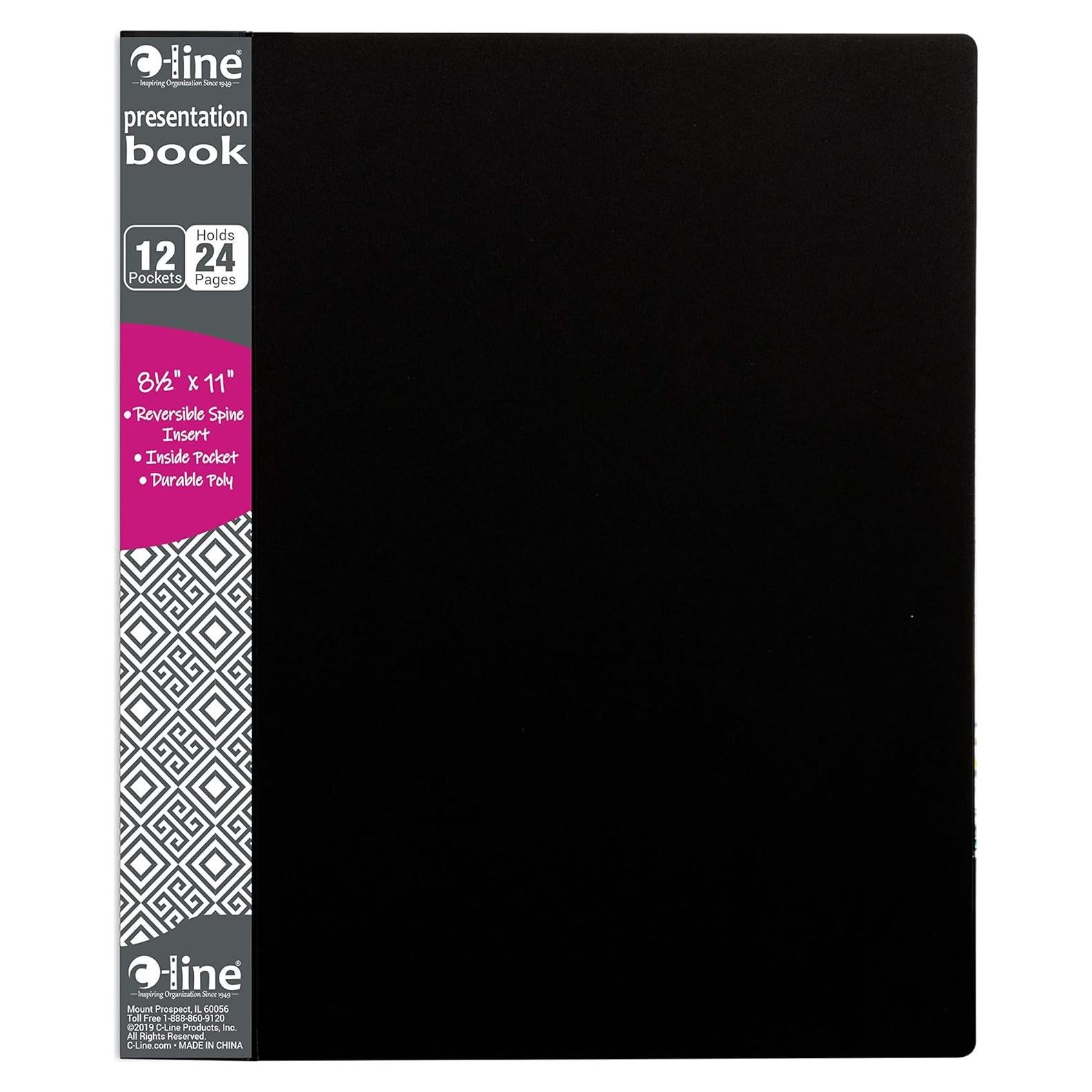 Libro de Presentación C-Line 24 Bolsillos Negro 48 Páginas