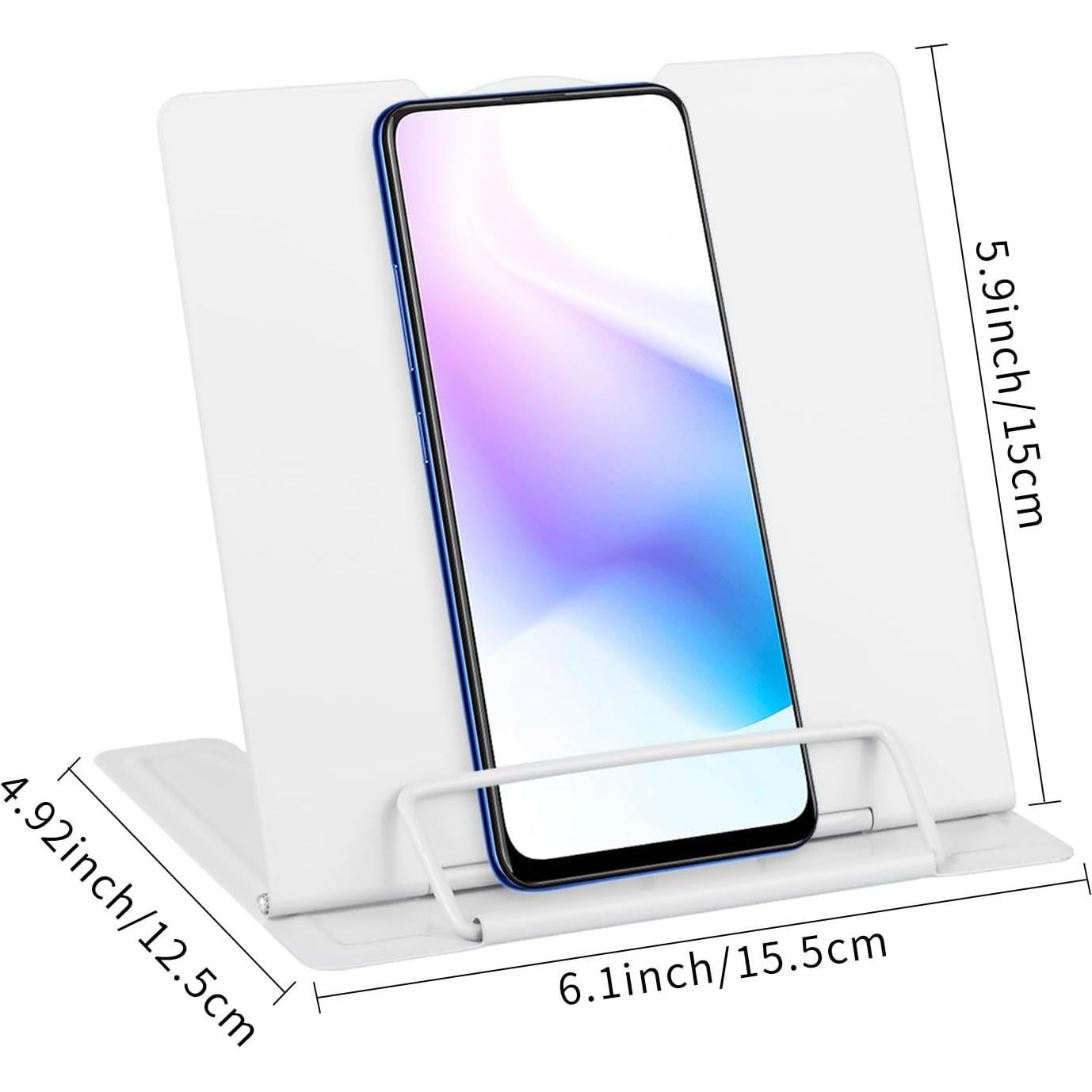 Soporte de Libro Ajustable Honagu de Metal Blanco 15x15.5 cm