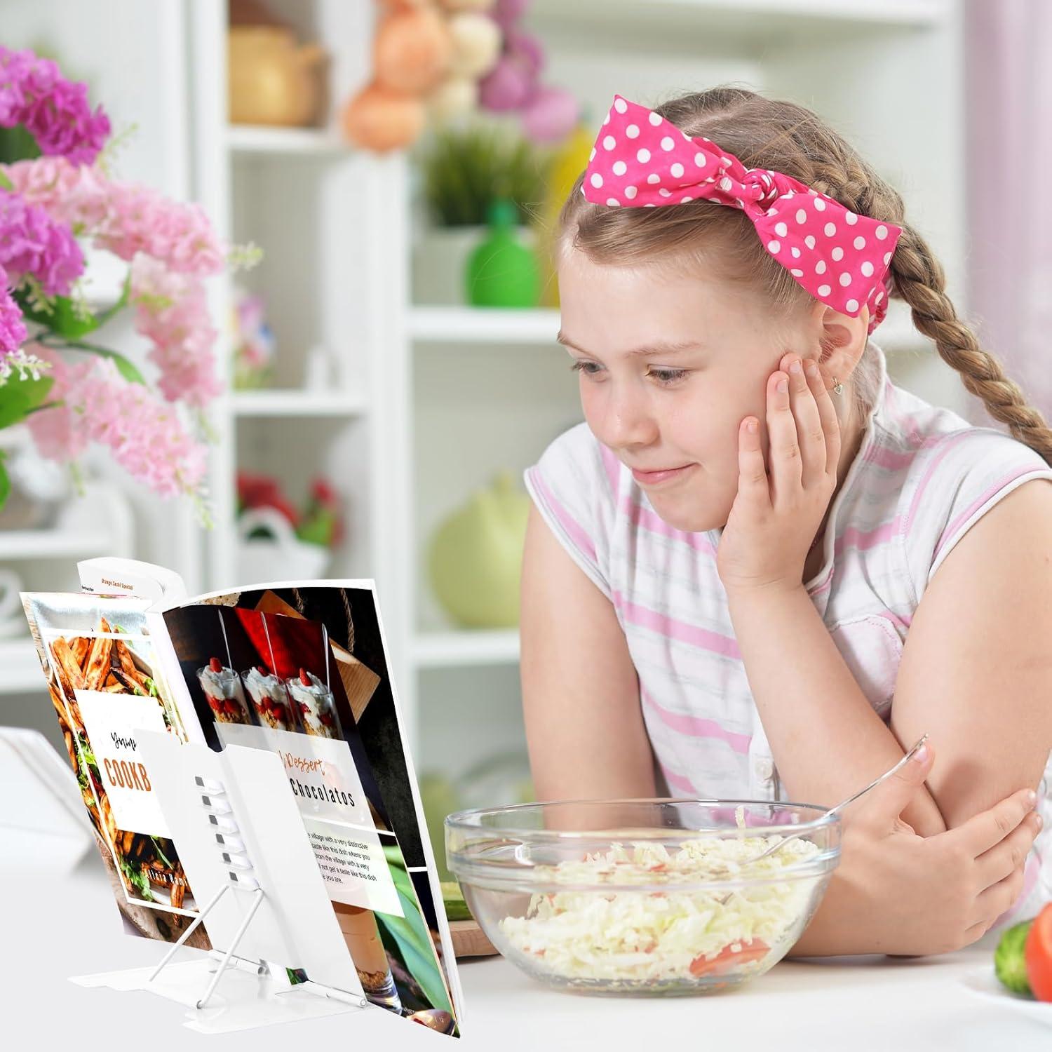 Soporte de Libro Ajustable Honagu de Metal Blanco 15x15.5 cm