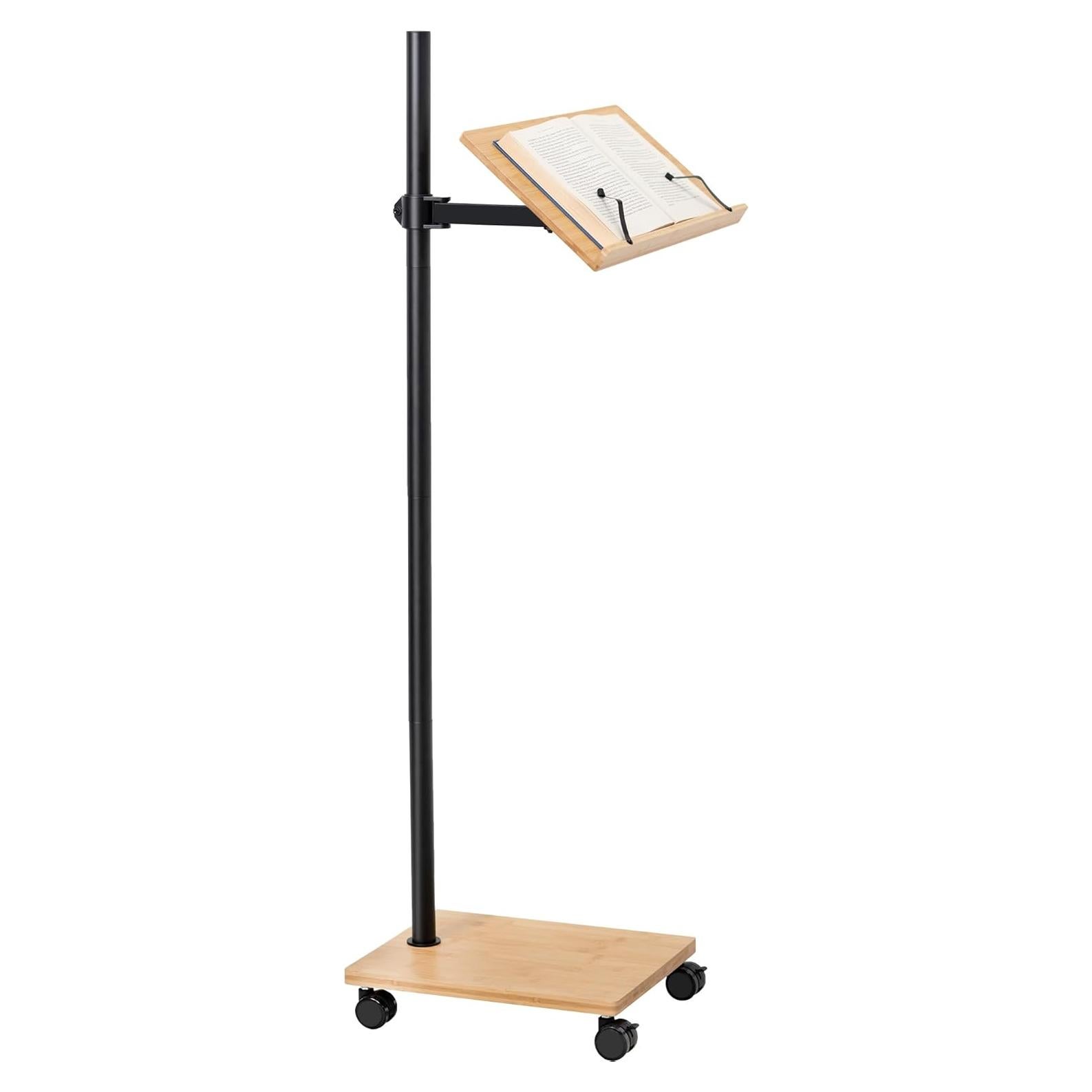 Soporte de Lectura Móvil VIVO CART-BK01B de Bambú con Ruedas