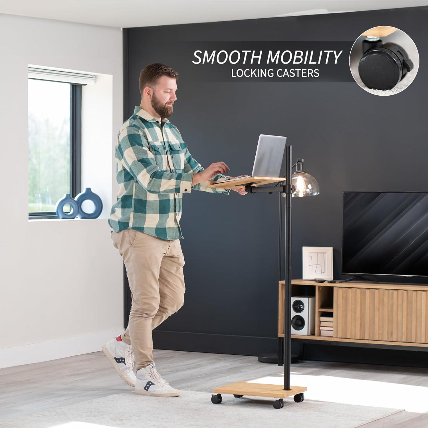 Soporte de Lectura Móvil VIVO CART-BK01B de Bambú con Ruedas