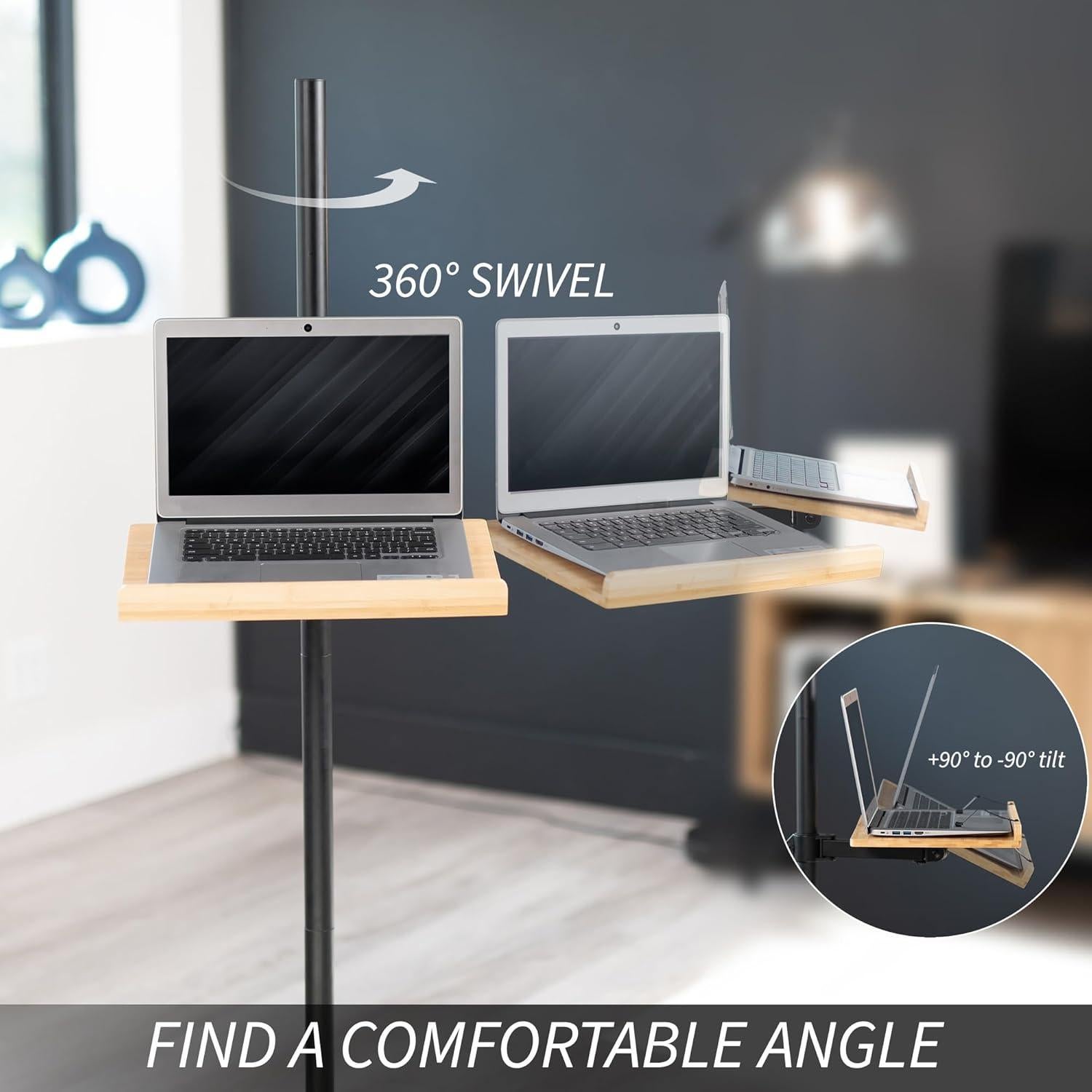 Soporte de Lectura Móvil VIVO CART-BK01B de Bambú con Ruedas