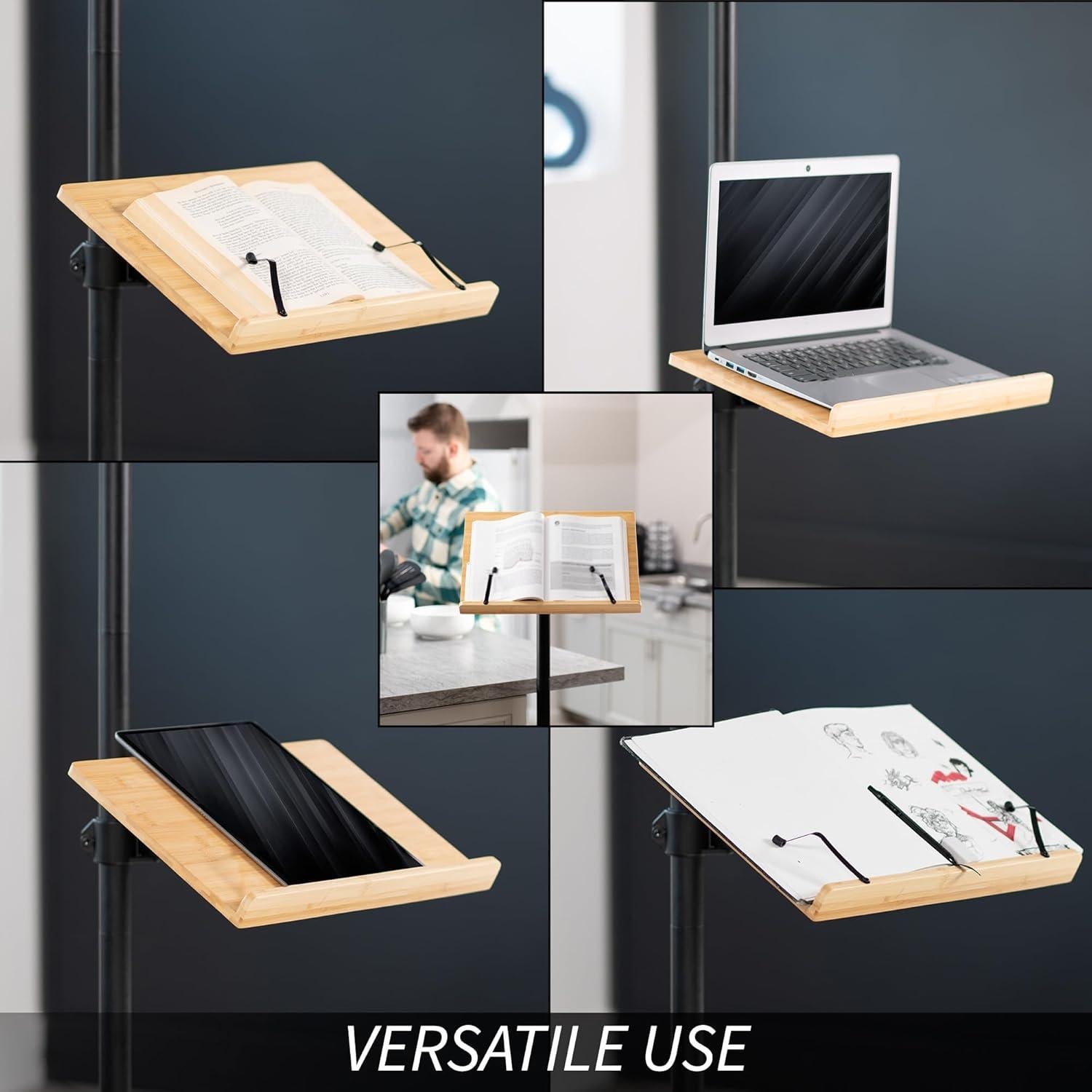 Soporte de Lectura Móvil VIVO CART-BK01B de Bambú con Ruedas