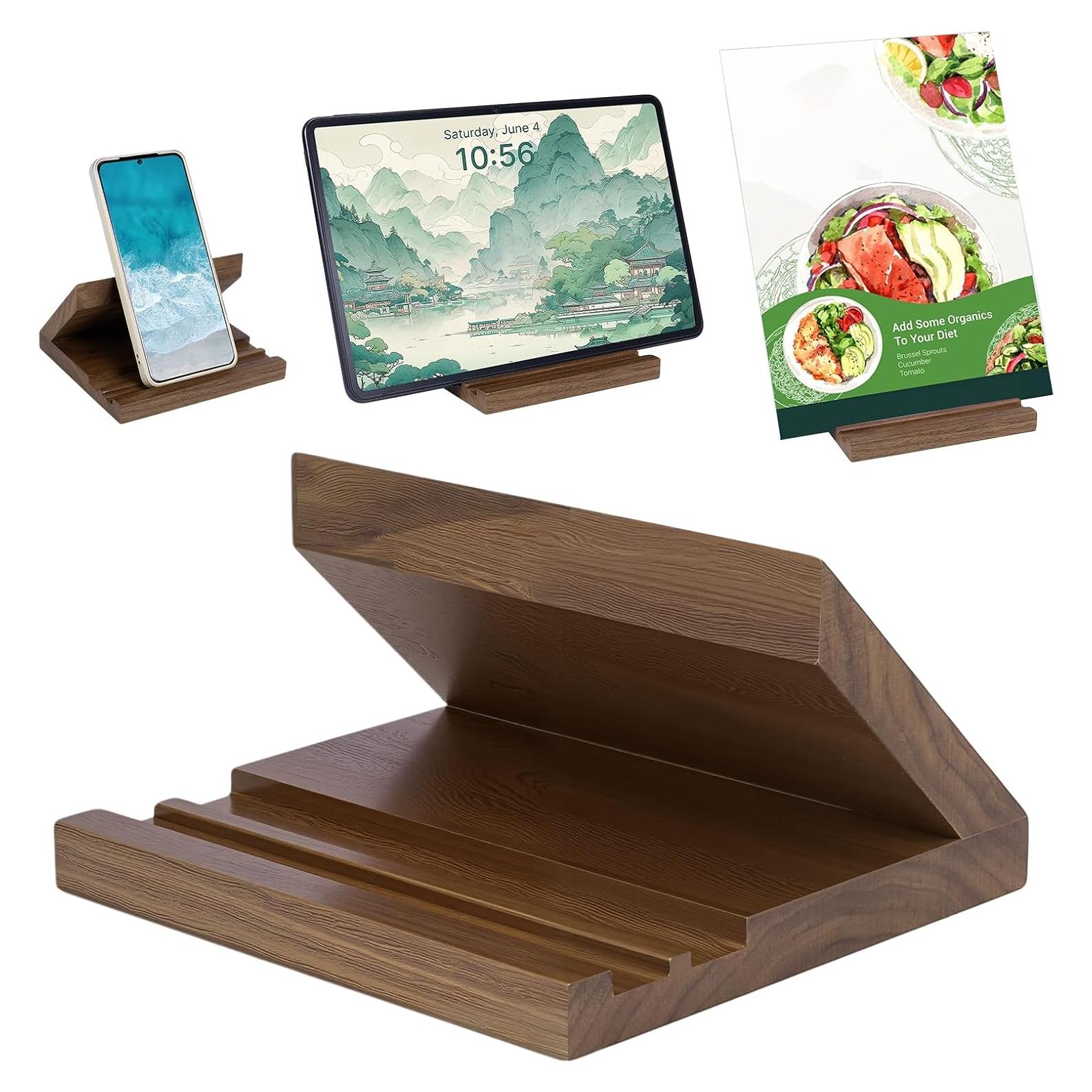 Soporte de Libro de Madera de Nogal GLASSWINDS 13x8 cm