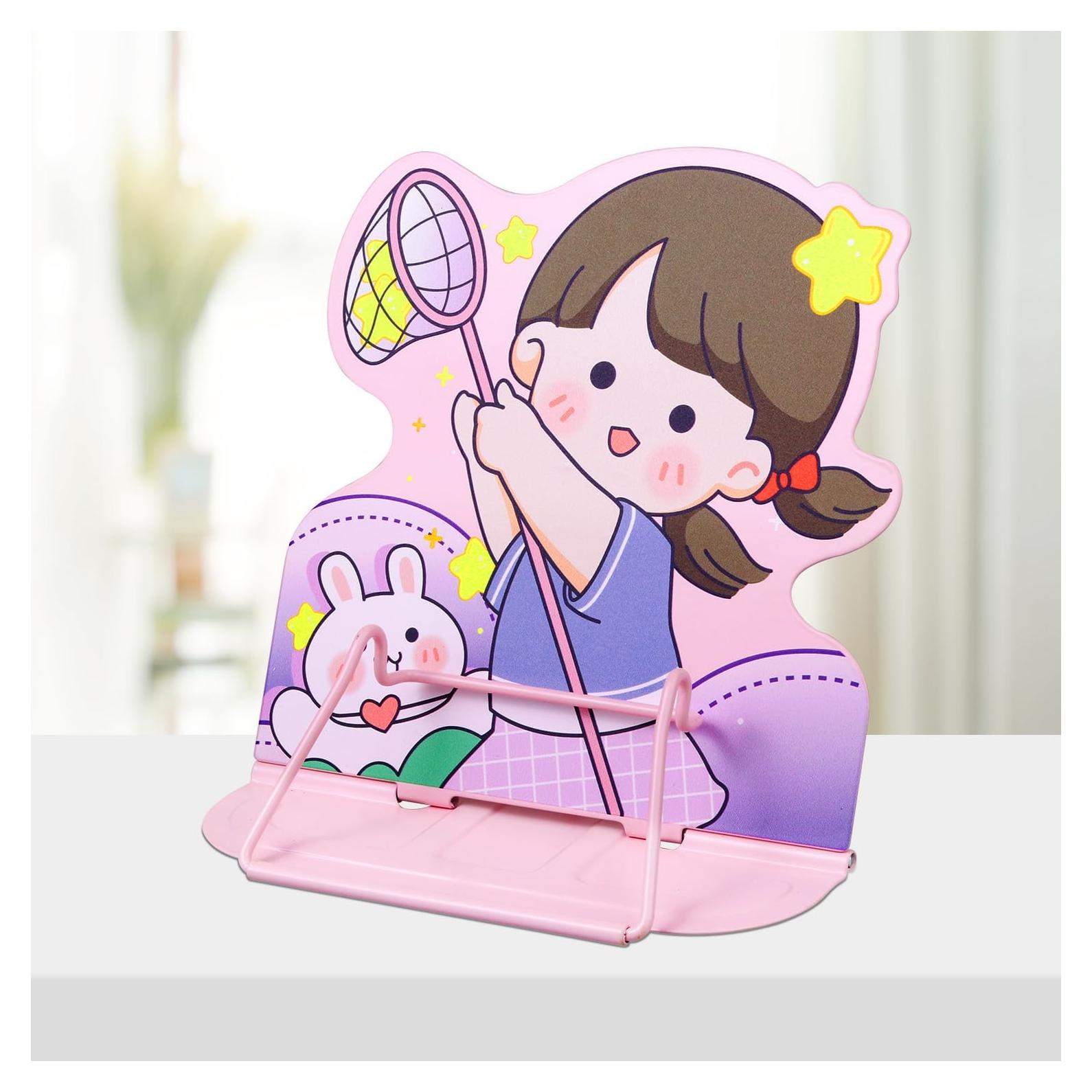 Soporte de Libro Ajustable Honagu Rosa Estrella para Cocina y Lectura