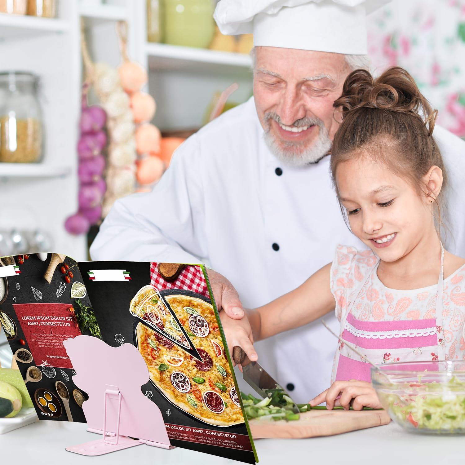 Soporte de Libro Ajustable Honagu Rosa Estrella para Cocina y Lectura
