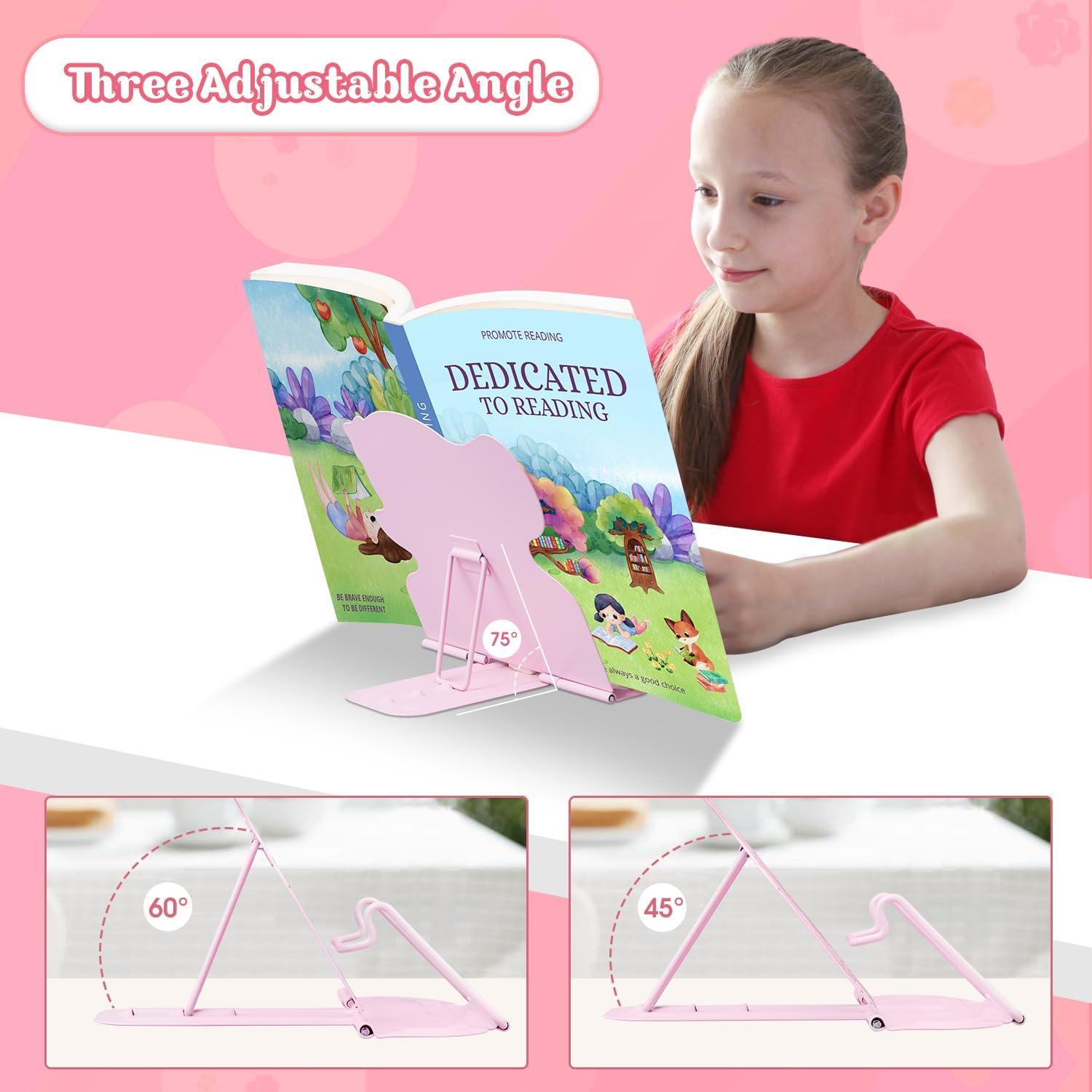 Soporte de Libro Ajustable Honagu Rosa Estrella para Cocina y Lectura