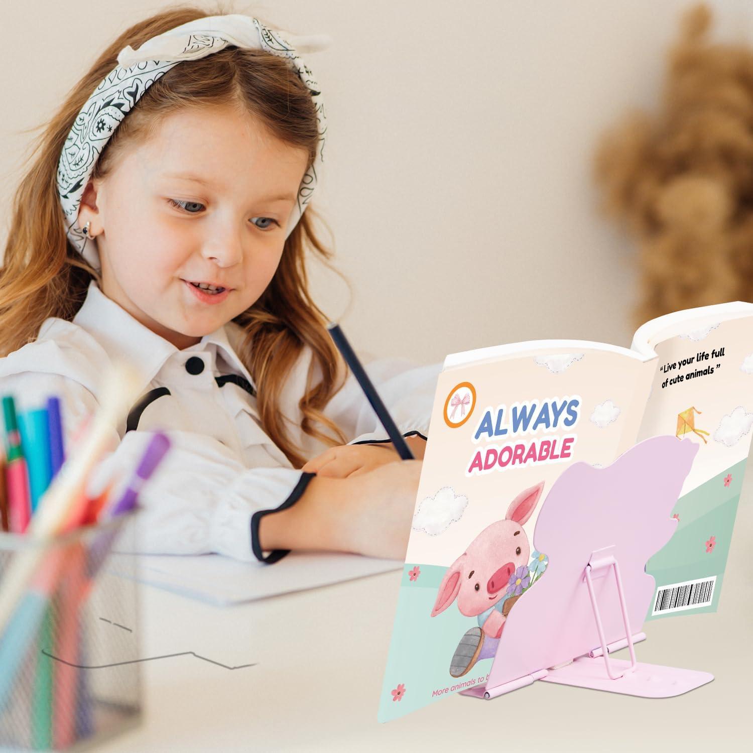 Soporte de Libro Ajustable Honagu Rosa Estrella para Cocina y Lectura