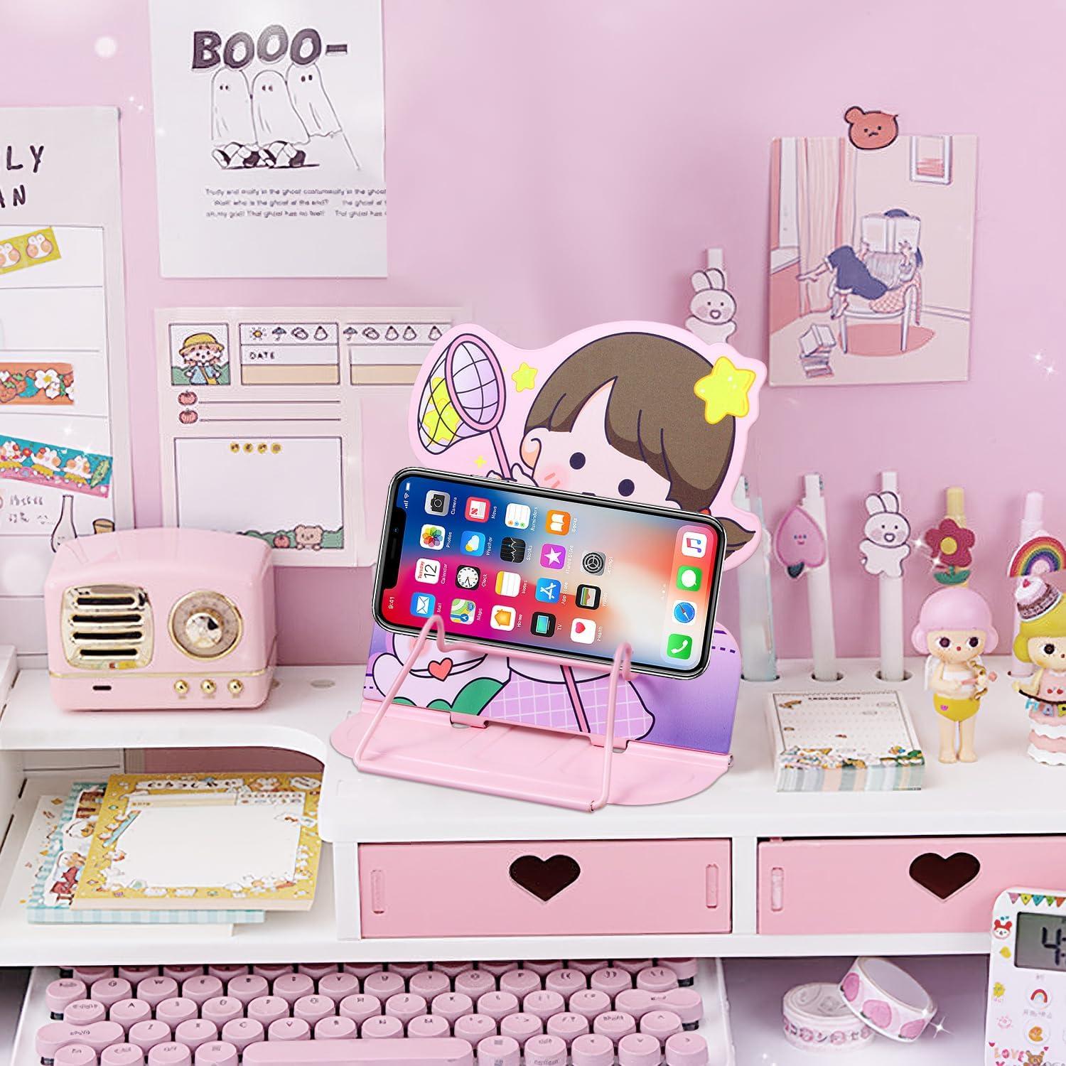 Soporte de Libro Ajustable Honagu Rosa Estrella para Cocina y Lectura