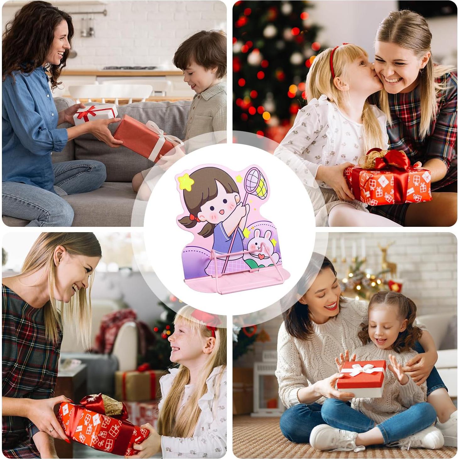 Soporte de Libro Ajustable Honagu Rosa Estrella para Cocina y Lectura