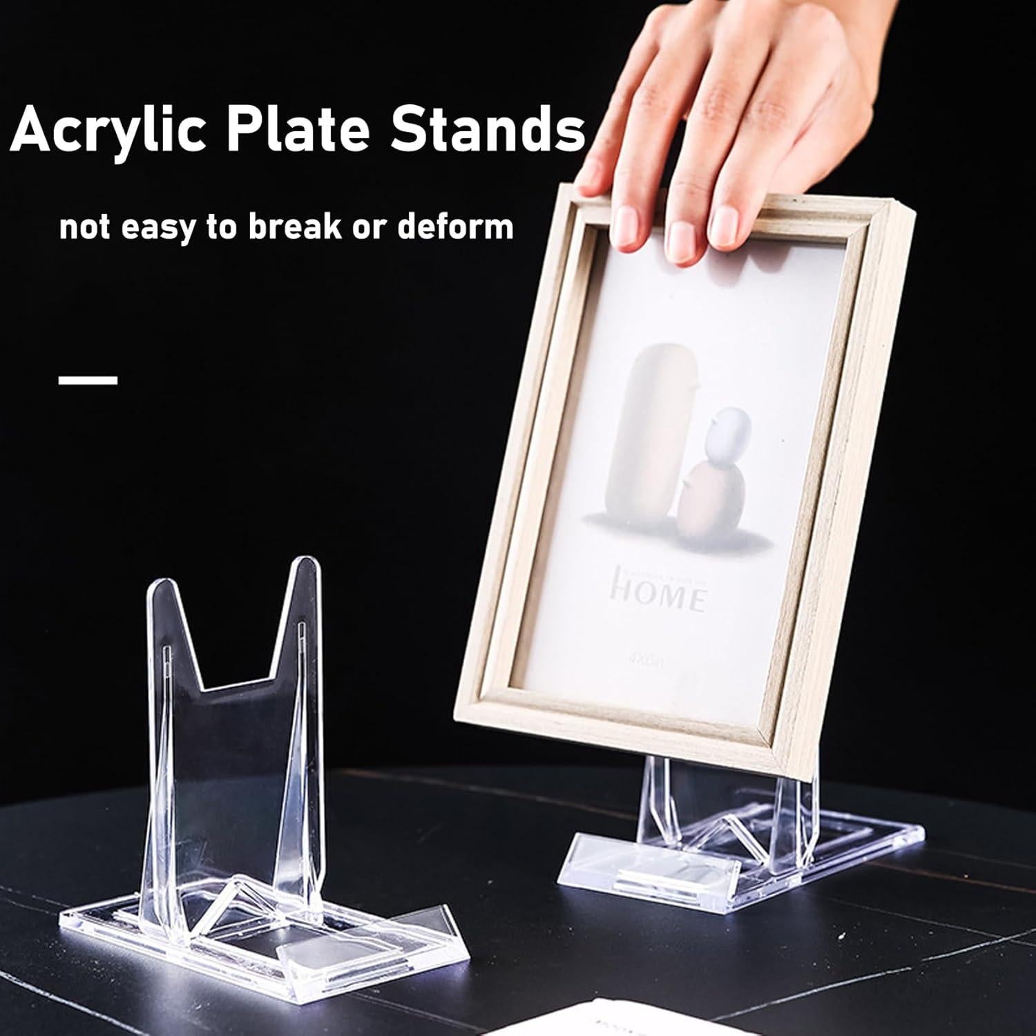 Paquete de 10 Soportes de Acrílico Ajustables para Libros