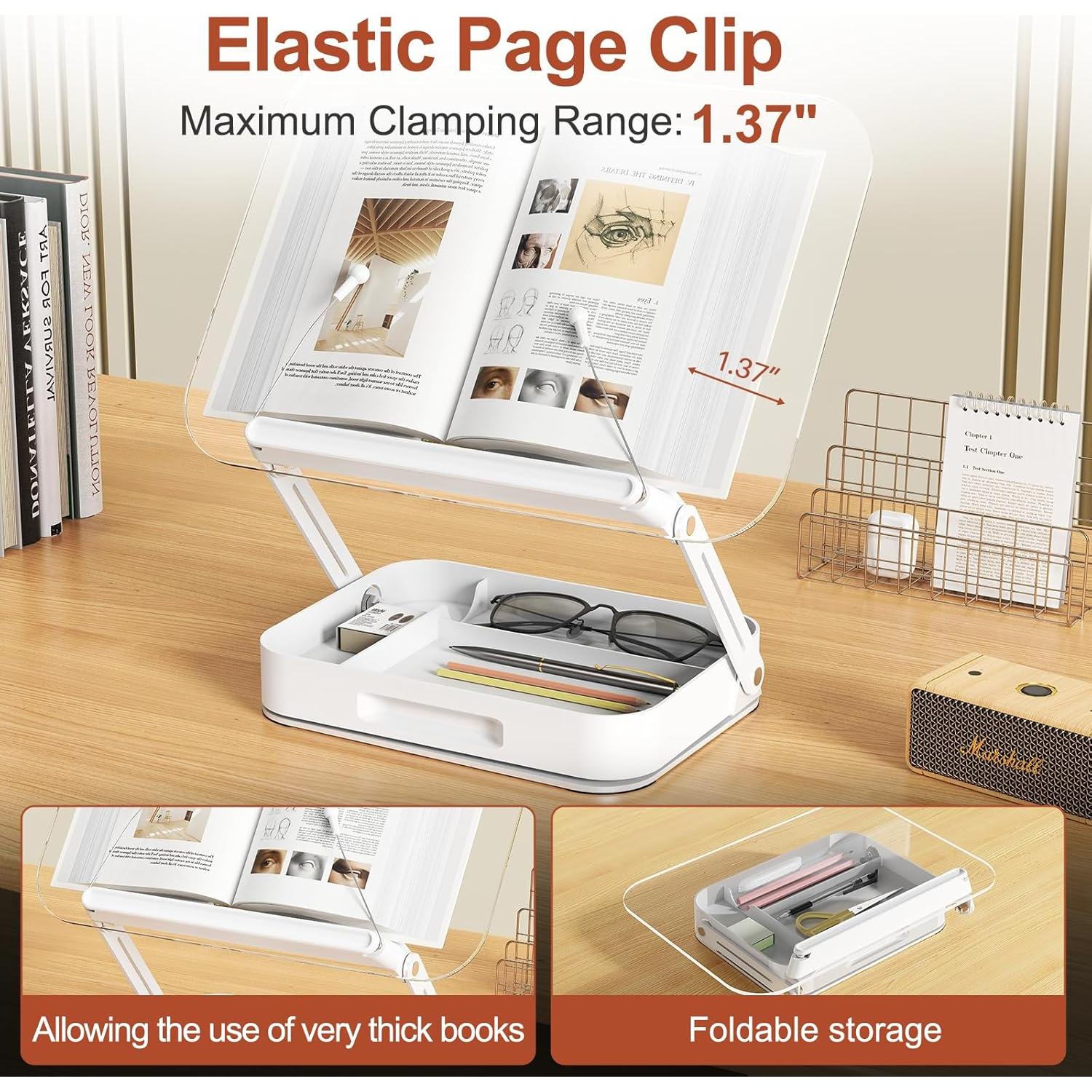 Soporte de Libro Acrílico Ajustable BYMECOST 34x23.6cm