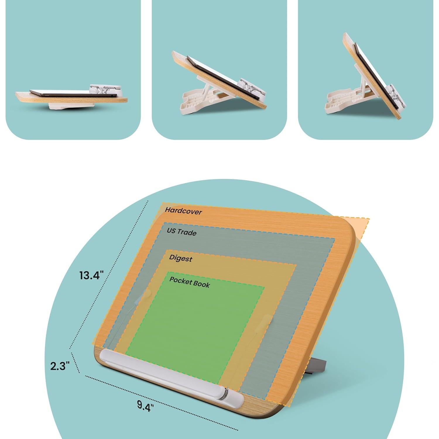 Soporte de Libro de Madera CataKenTika Plegable 34x23 cm