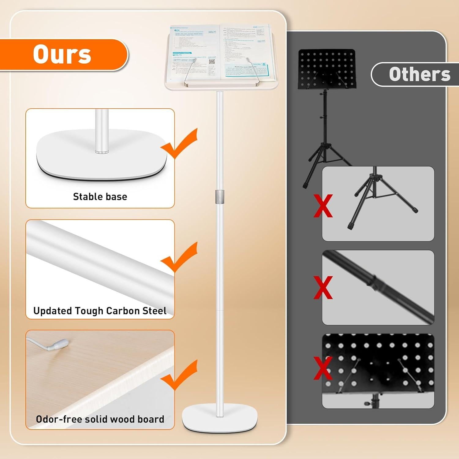 Soporte de Libro Plegable TNNOP Ajustable 48.3-129.5 cm