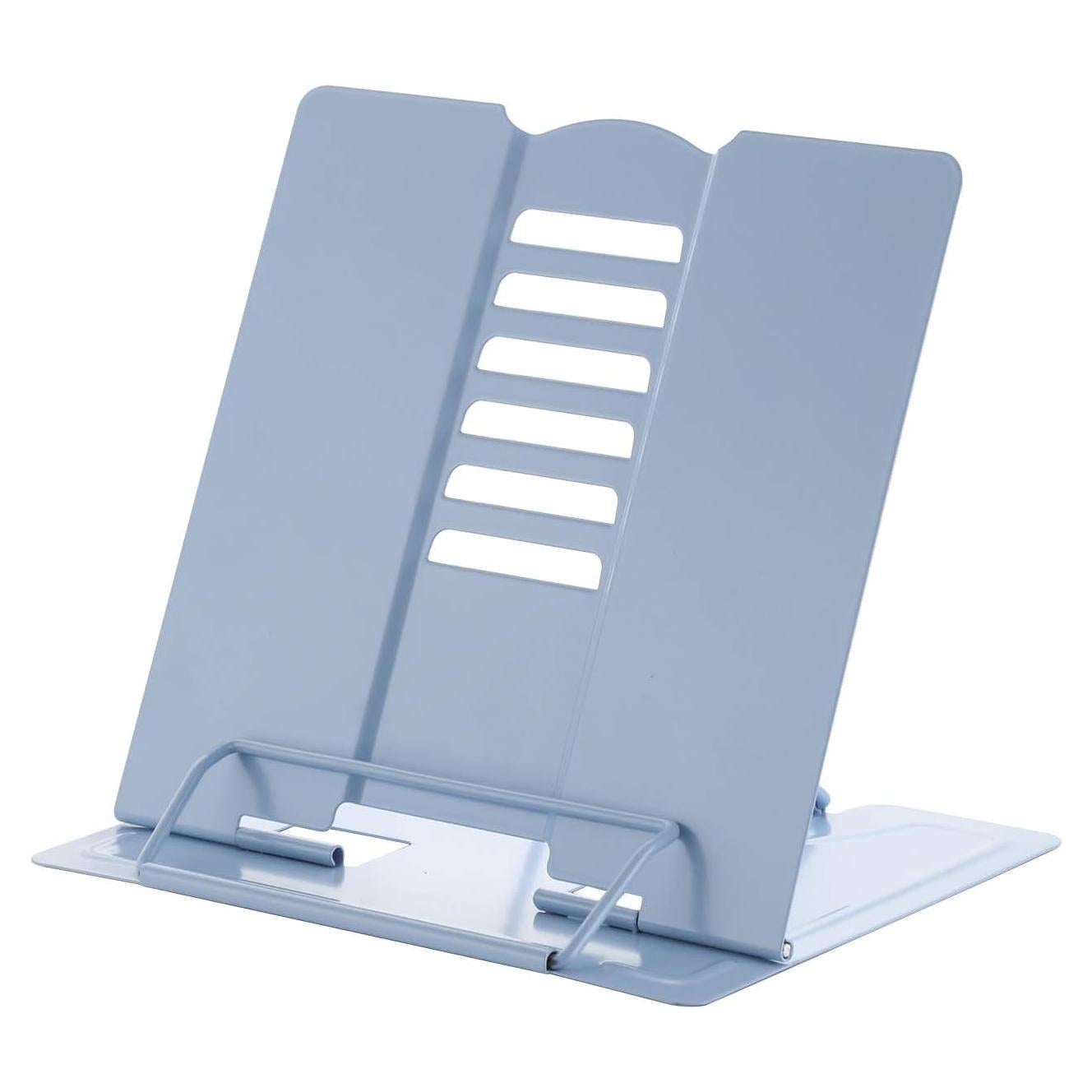 Soporte de Libro Ajustable Blizzow - Metal Plegable Azul Claro