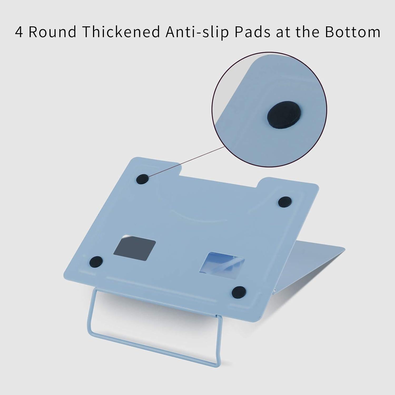 Soporte de Libro Ajustable Blizzow - Metal Plegable Azul Claro