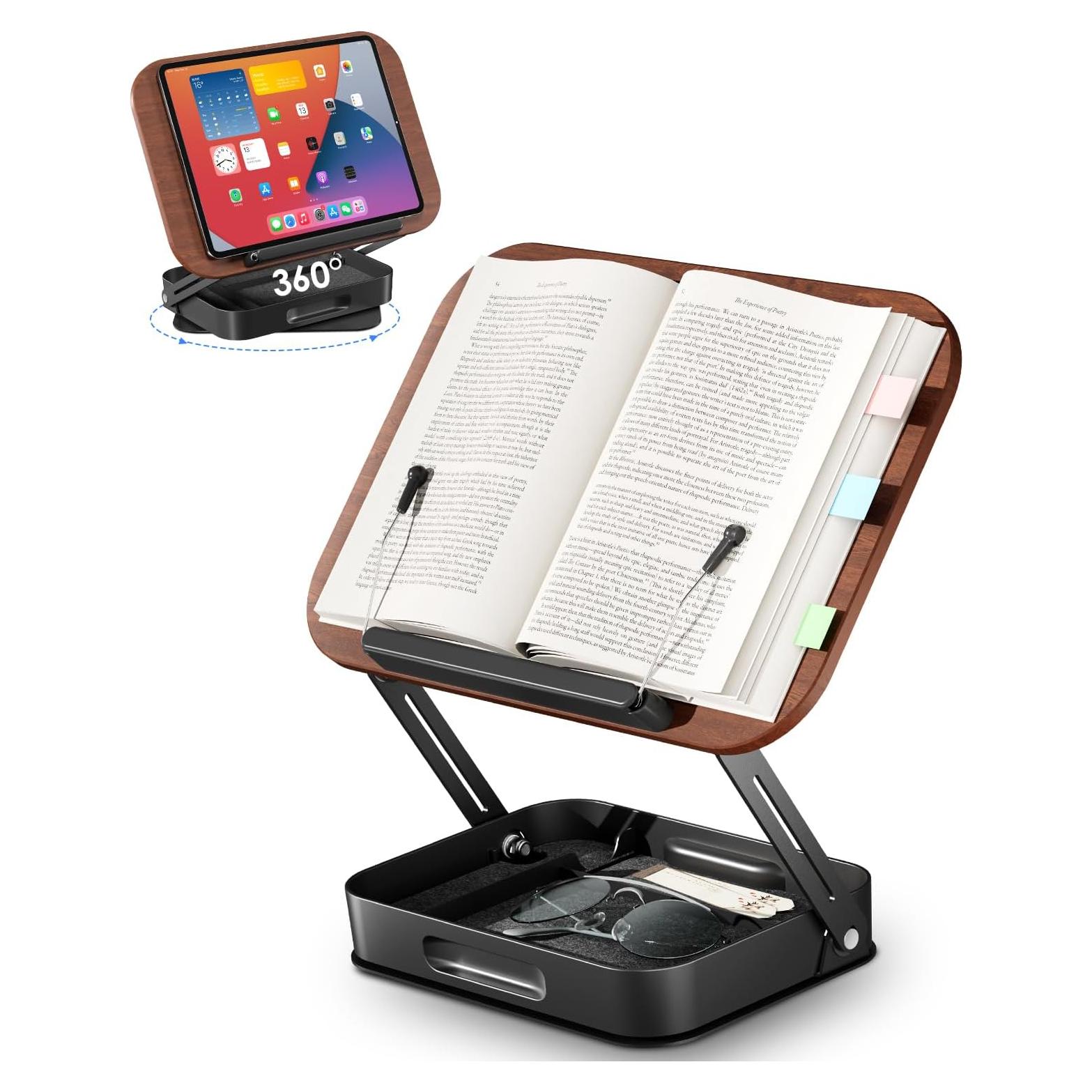 Soporte de Libro Viozon Plegable con Almacenamiento 360°