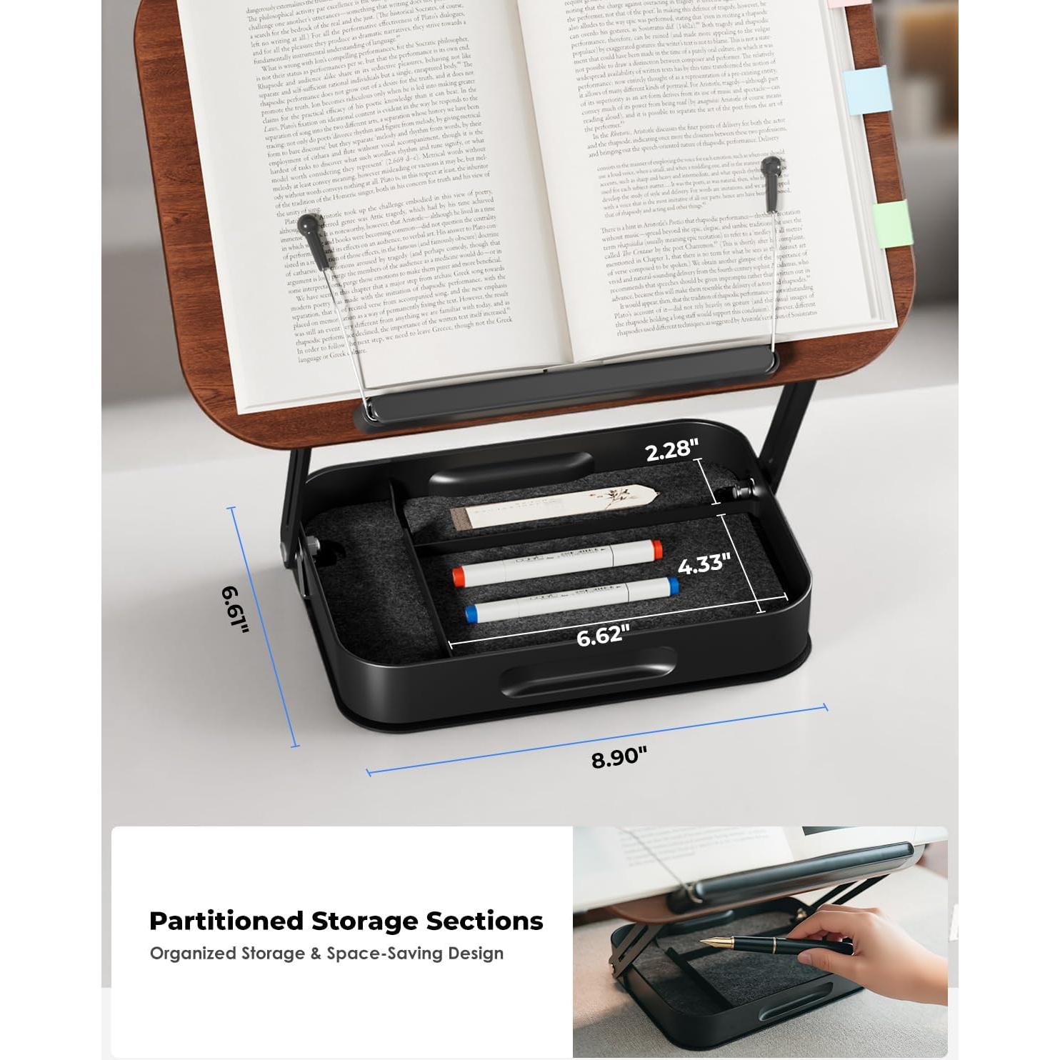 Soporte de Libro Viozon Plegable con Almacenamiento 360°