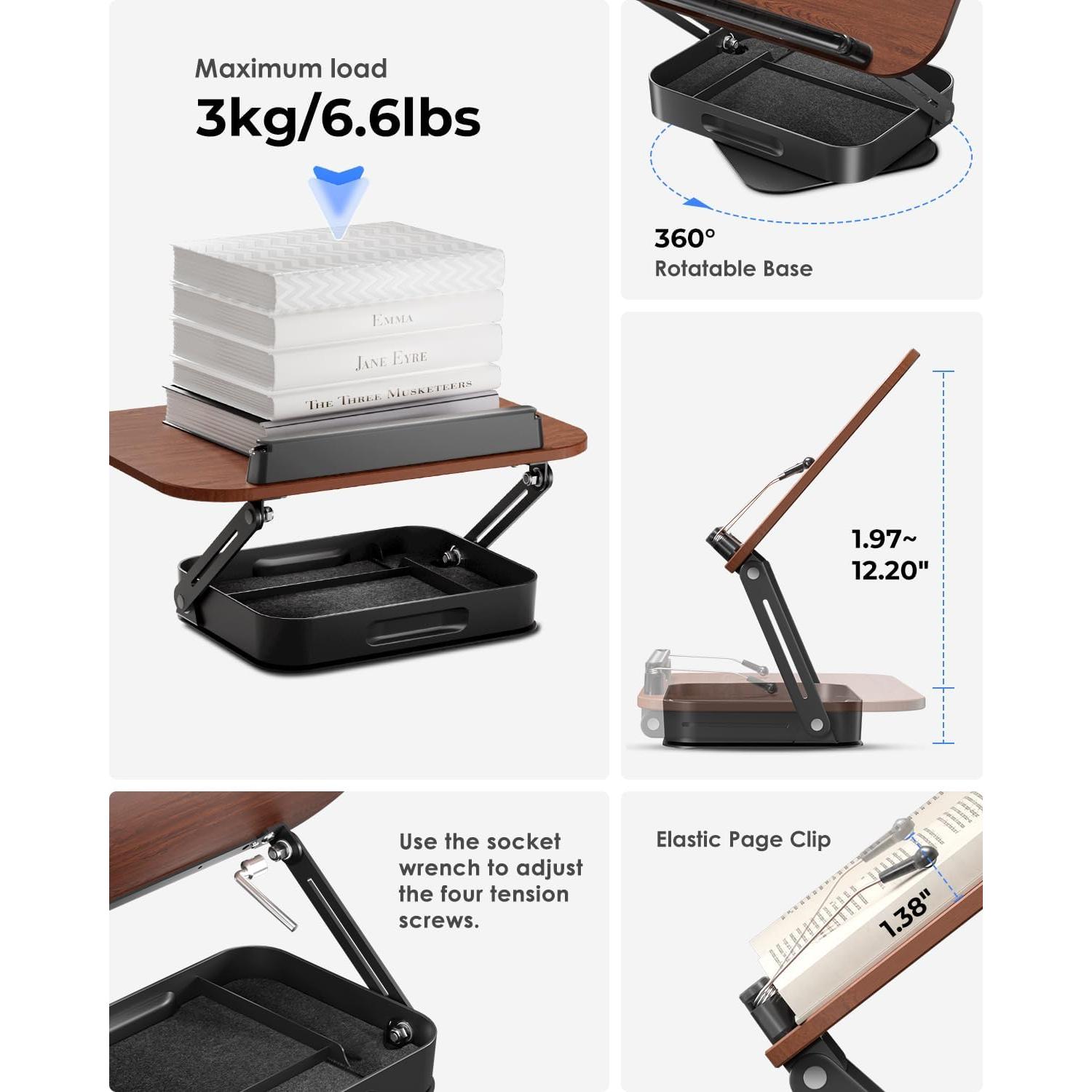 Soporte de Libro Viozon Plegable con Almacenamiento 360°