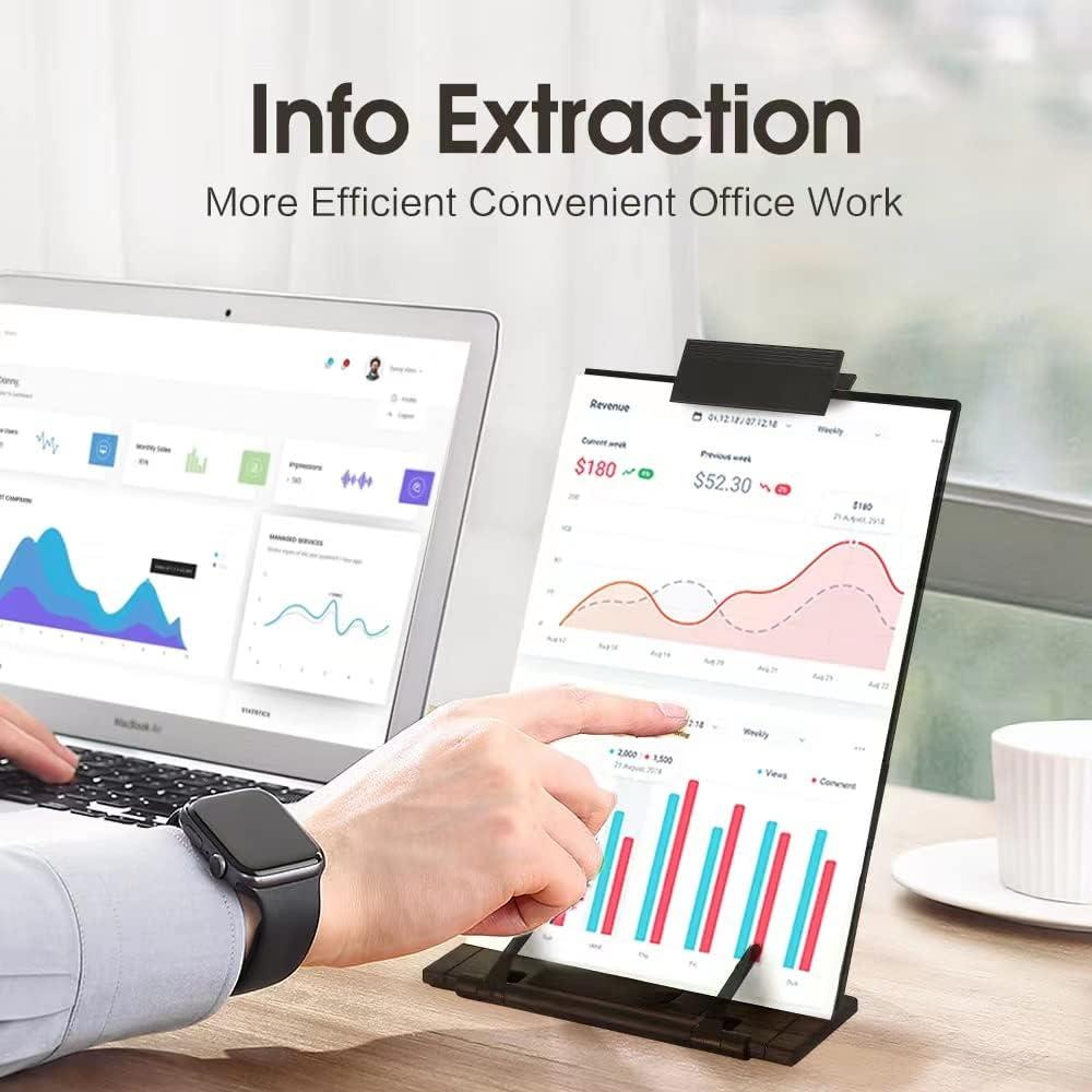 Soporte de Documentos Ajustable OSPNIEEK, Metal Negro, 7 Posiciones