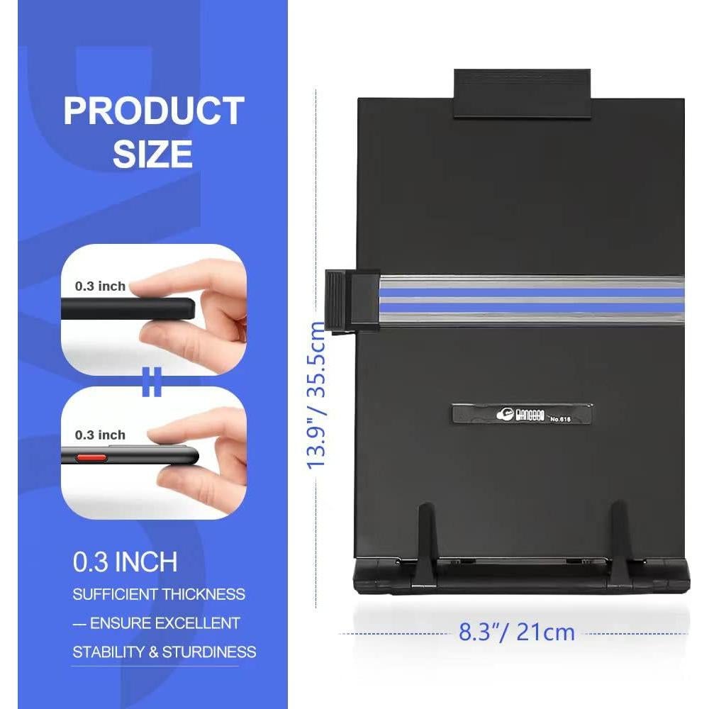 Soporte de Documentos Ajustable OSPNIEEK, Metal Negro, 7 Posiciones